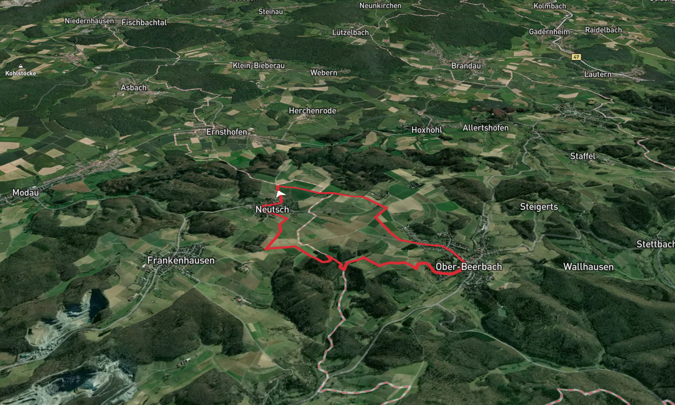 Saar Rhein Main Weg Teil and Ortsrundwanderweg Waschenbach 1 Loop