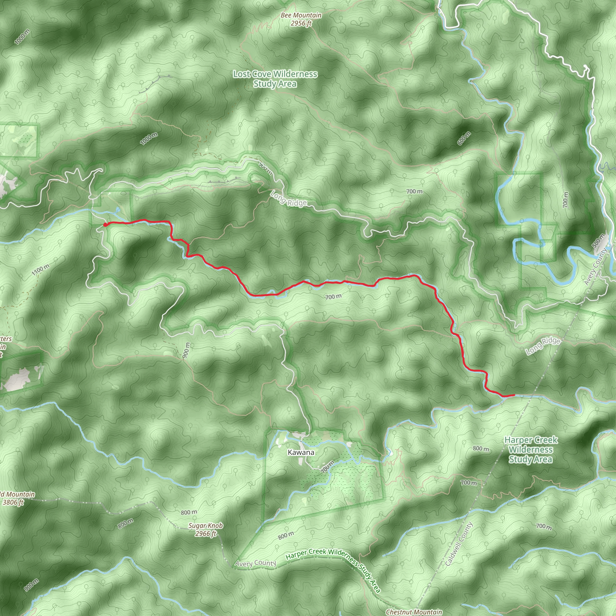 North Harper Creek Trail mobile static map