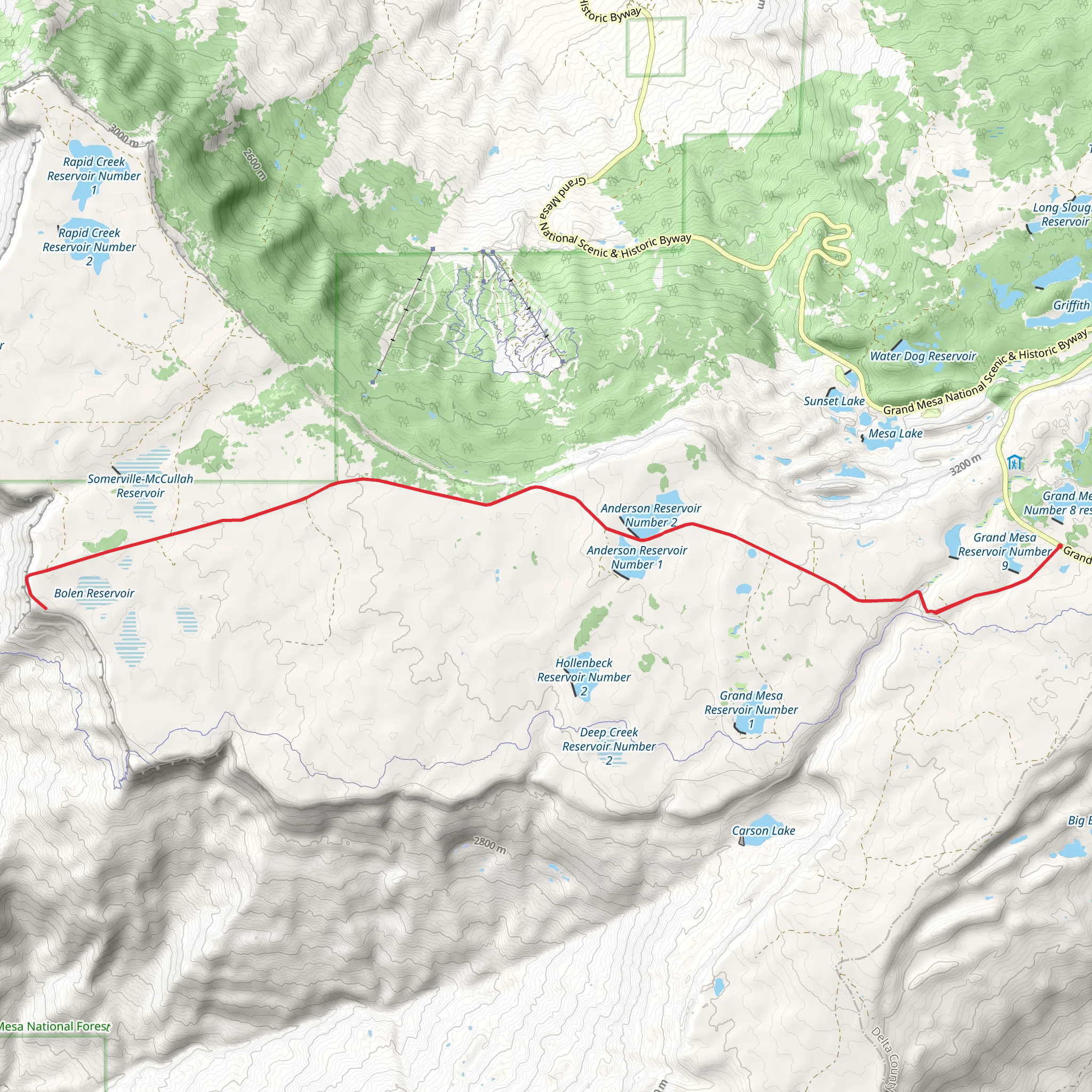Anderson Reservoirs Road Trail mobile static map