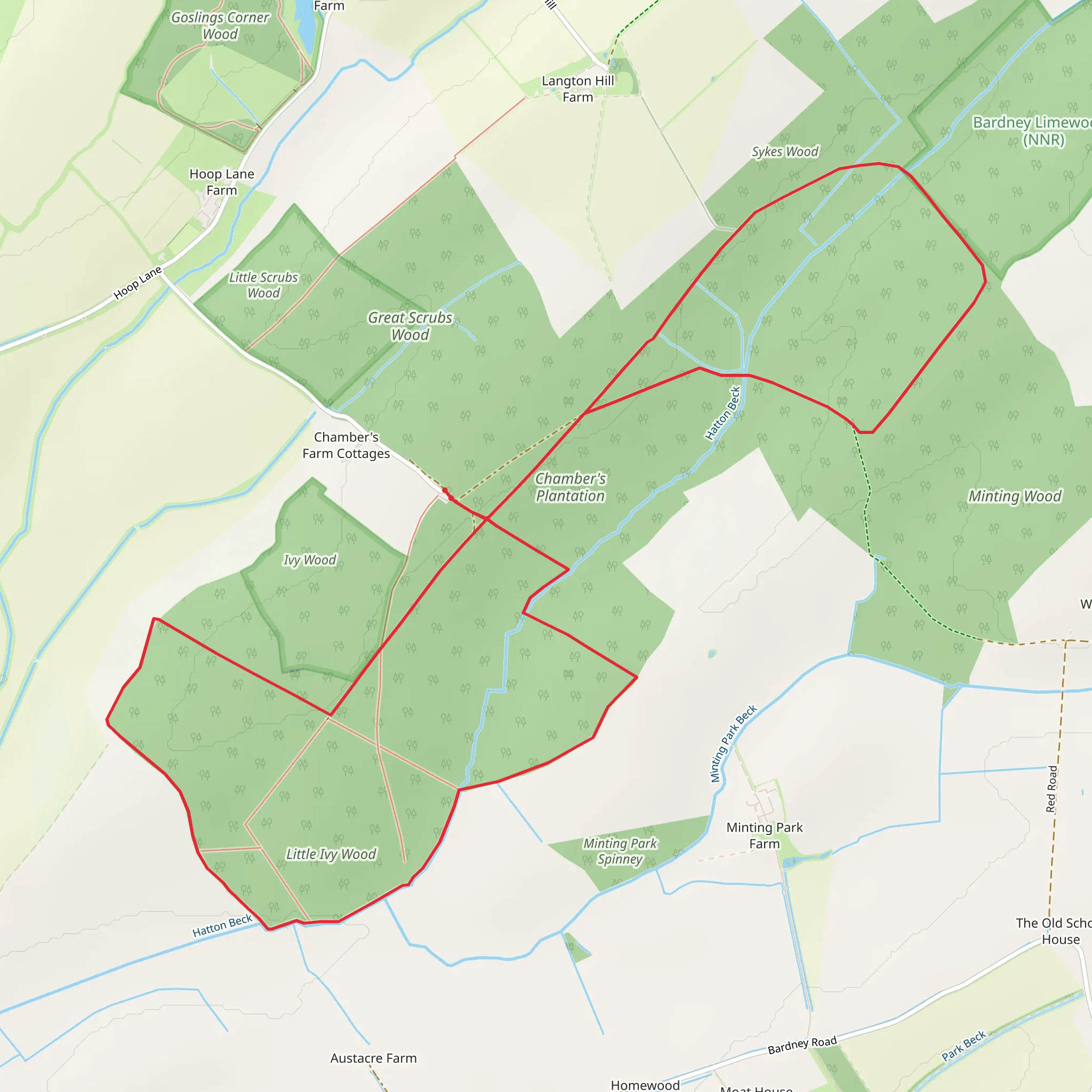 Chambers Farm Wood mobile static map