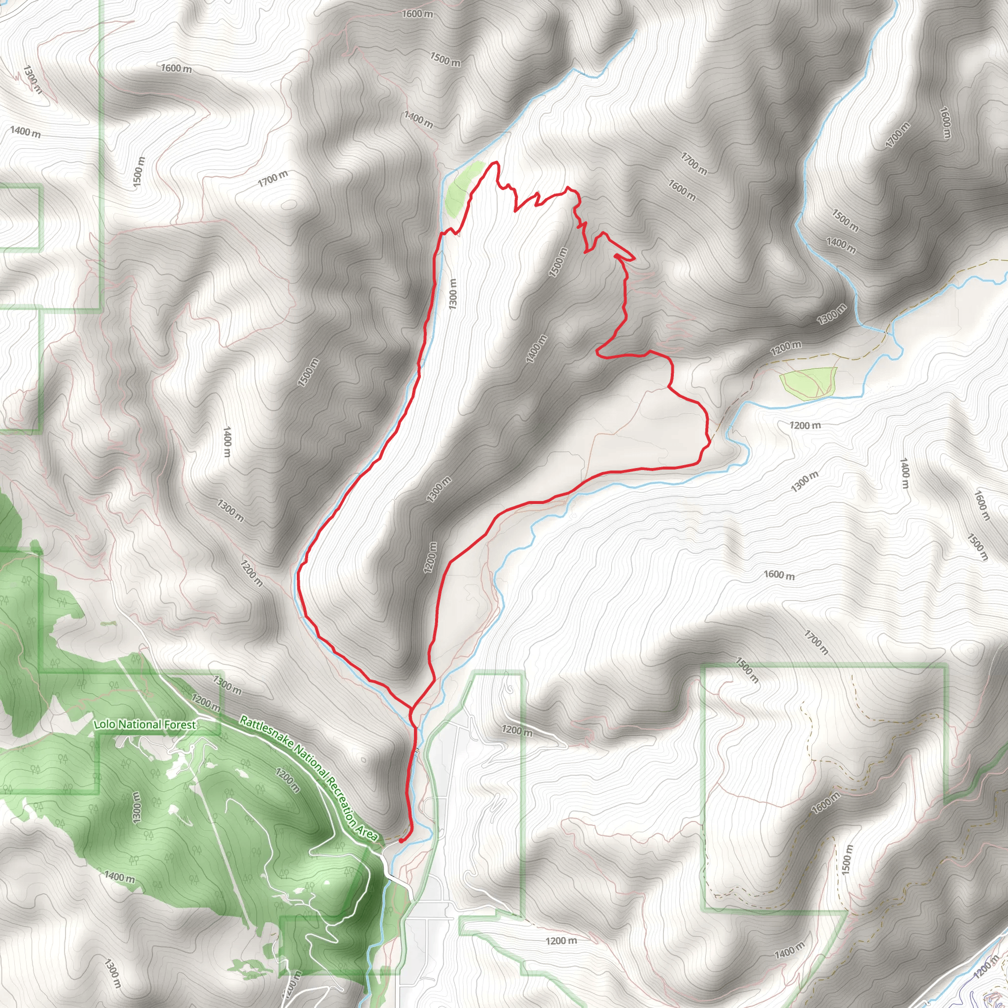 Spring Gulch Doubletrack and Rattlesnake Loop Trail mobile static map