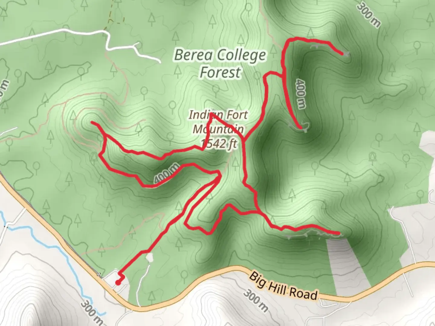 An image depicting the trail Indian Fort Mountain Loop and its surrounding area.