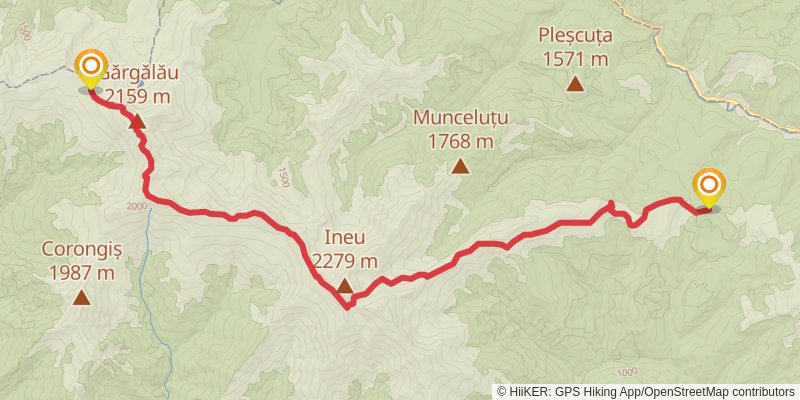 Trans Carpathian Hike stage 66 Map