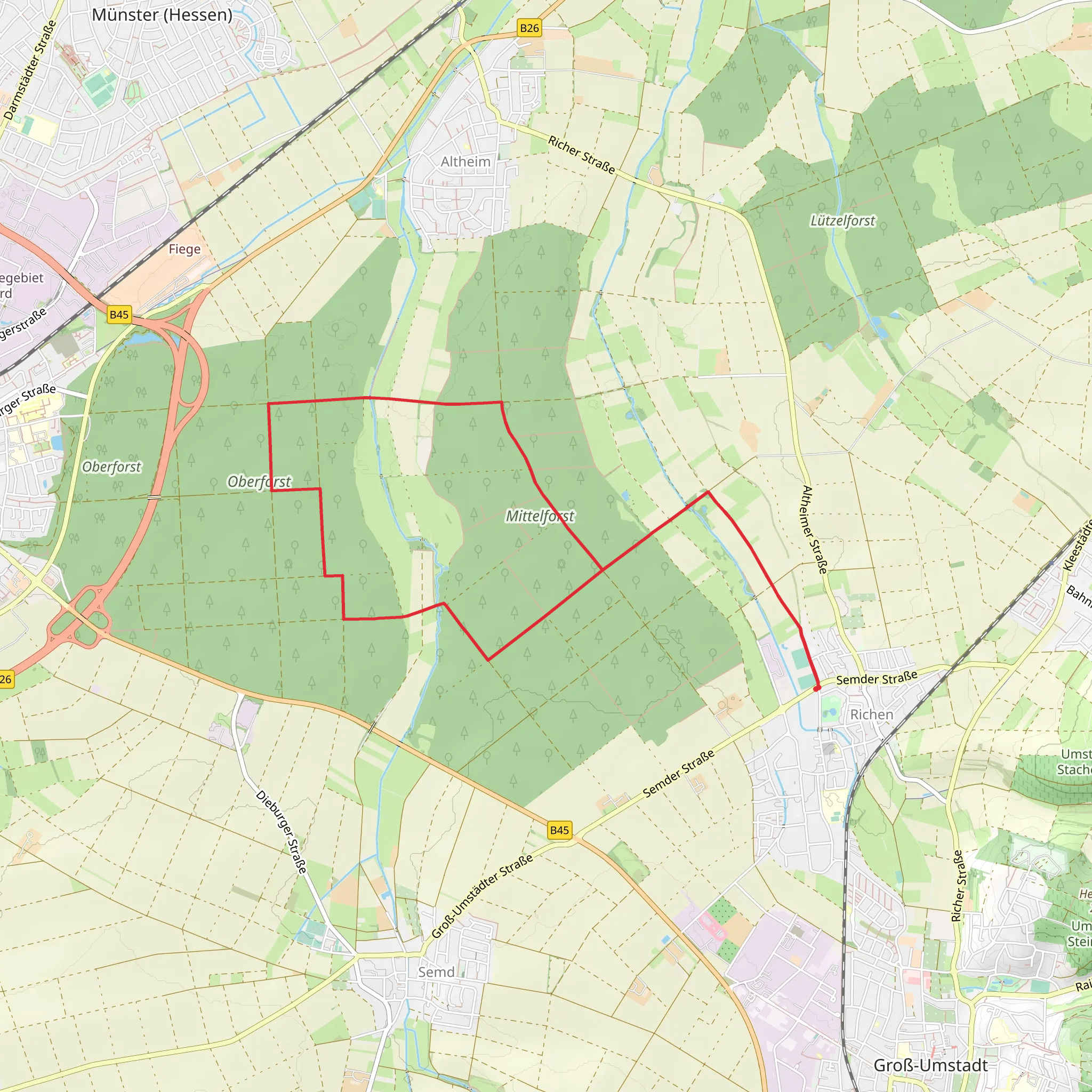 Hohe Strasse and Mittelforst Weg mobile static map