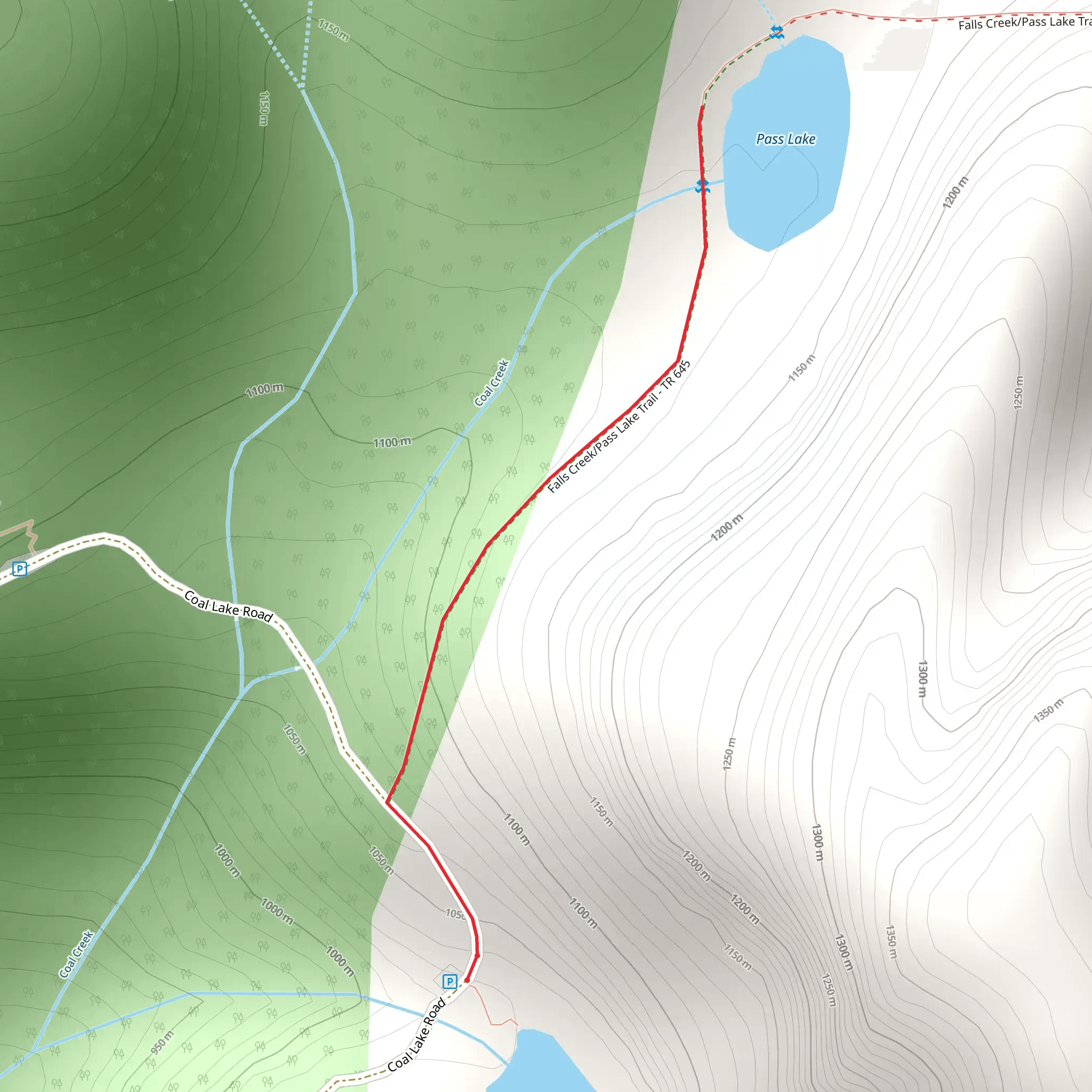 Pass Lake Trail mobile static map