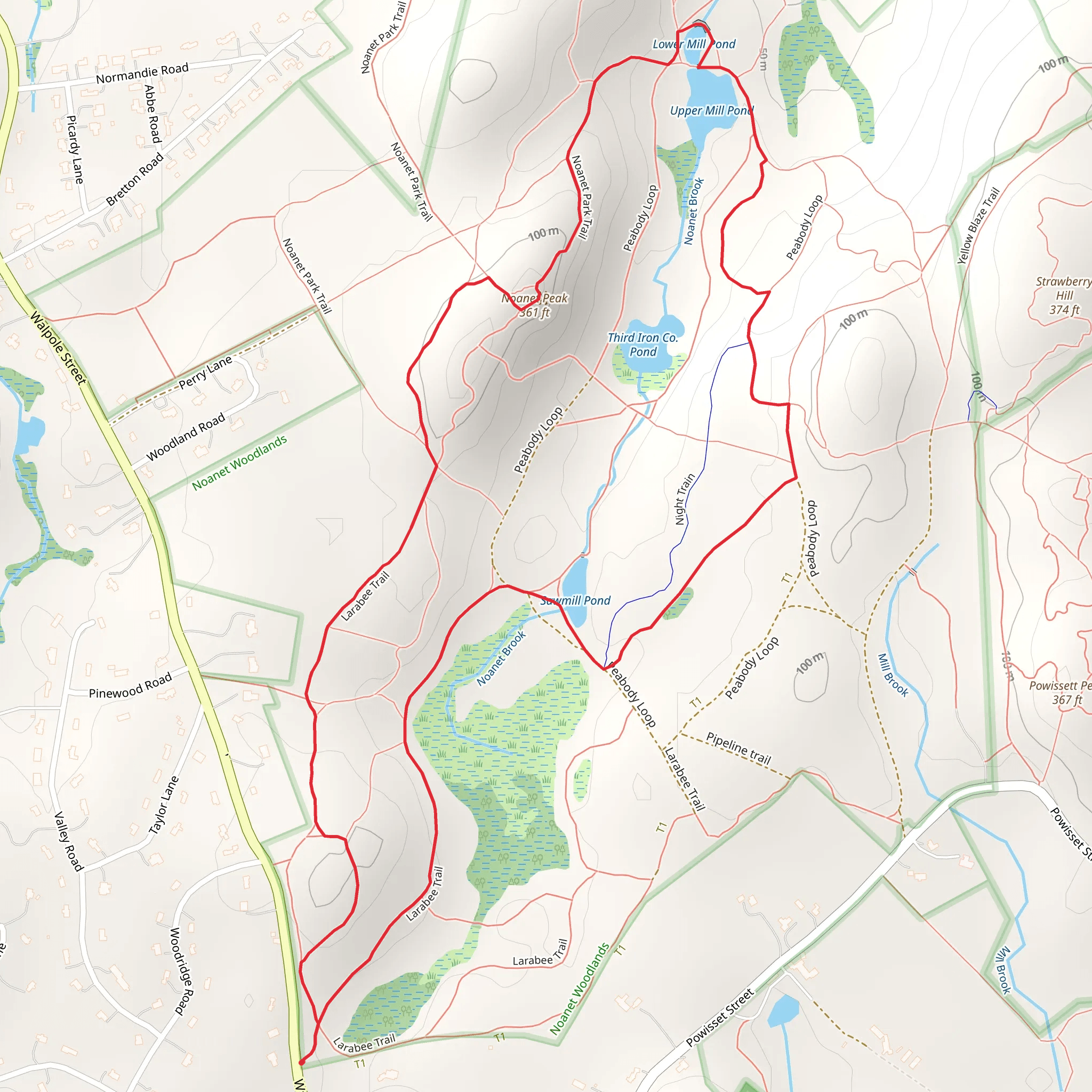 Noanet Peak Loop mobile static map