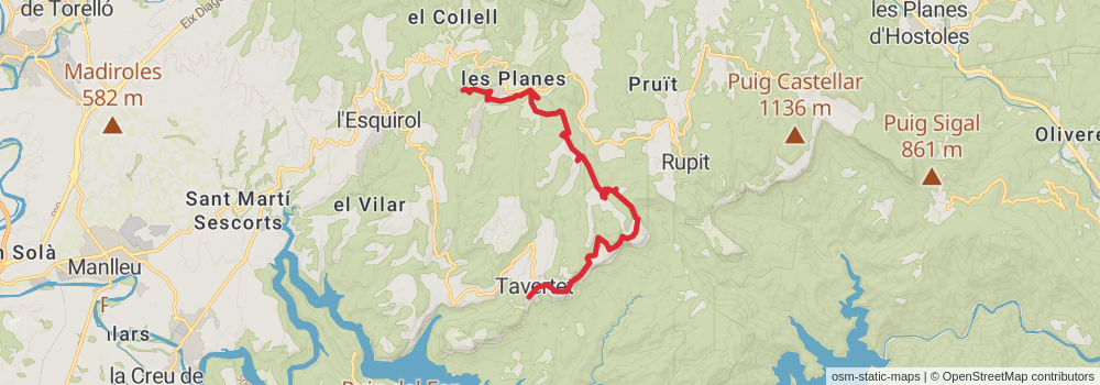 GR 151 Caminos del Obispo y Abad Oliva stage 8 Map