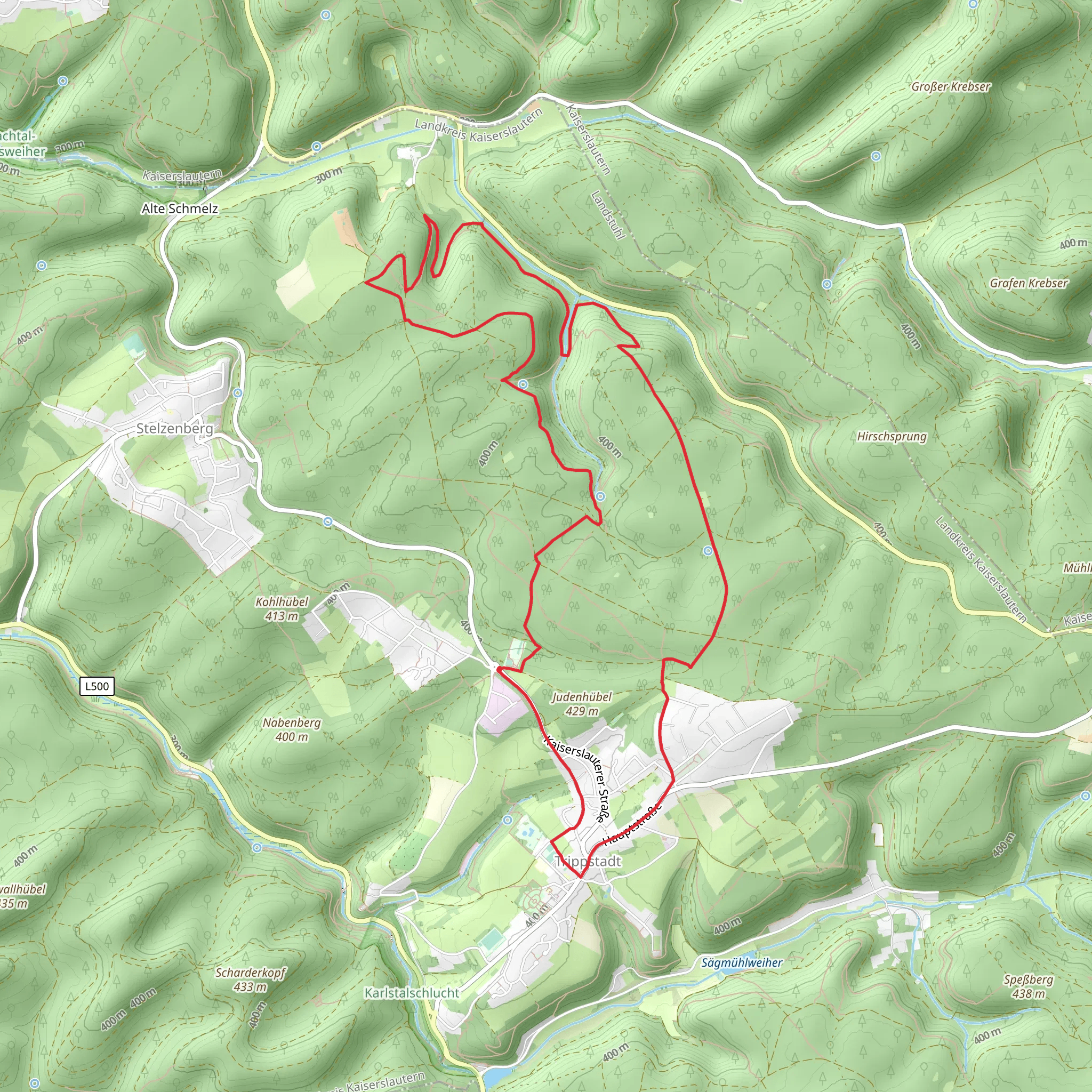 Wanderweg Trippstadt mobile static map