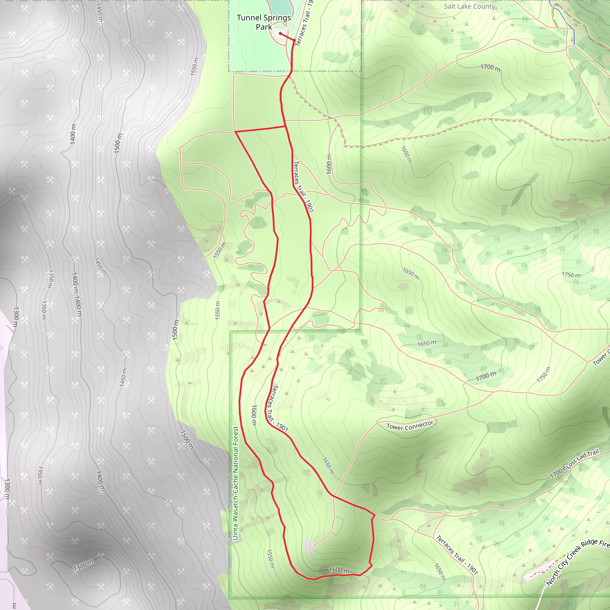 Terraces Loop Trail mobile static map