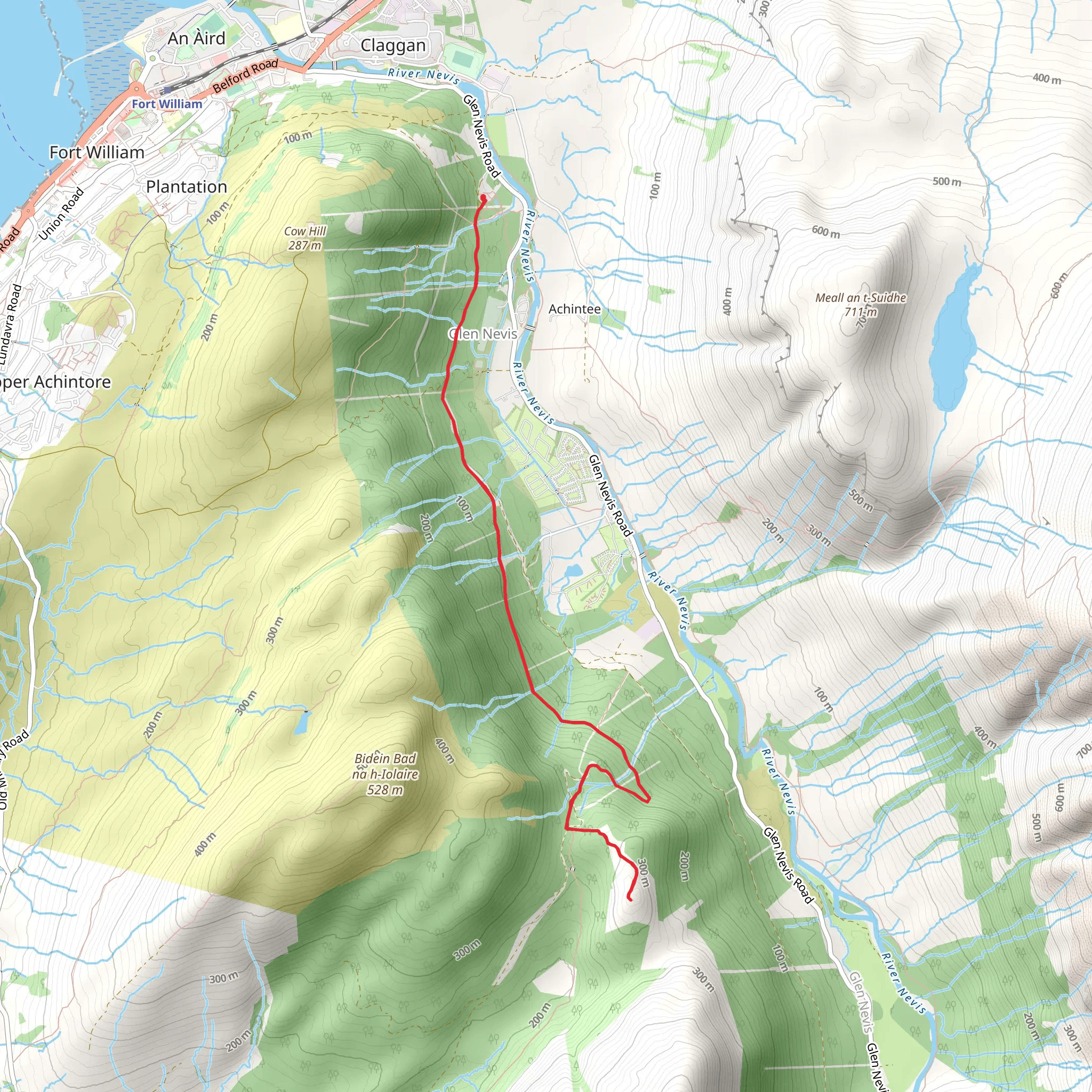 Dun Deardail Fort Loop Trail mobile static map