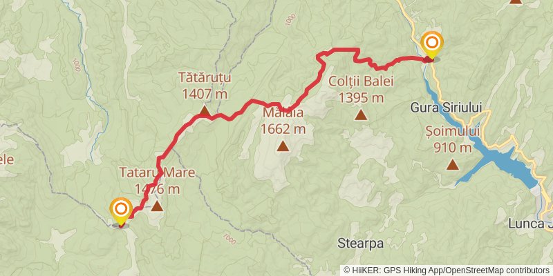 Trans Carpathian Hike stage 91 Map