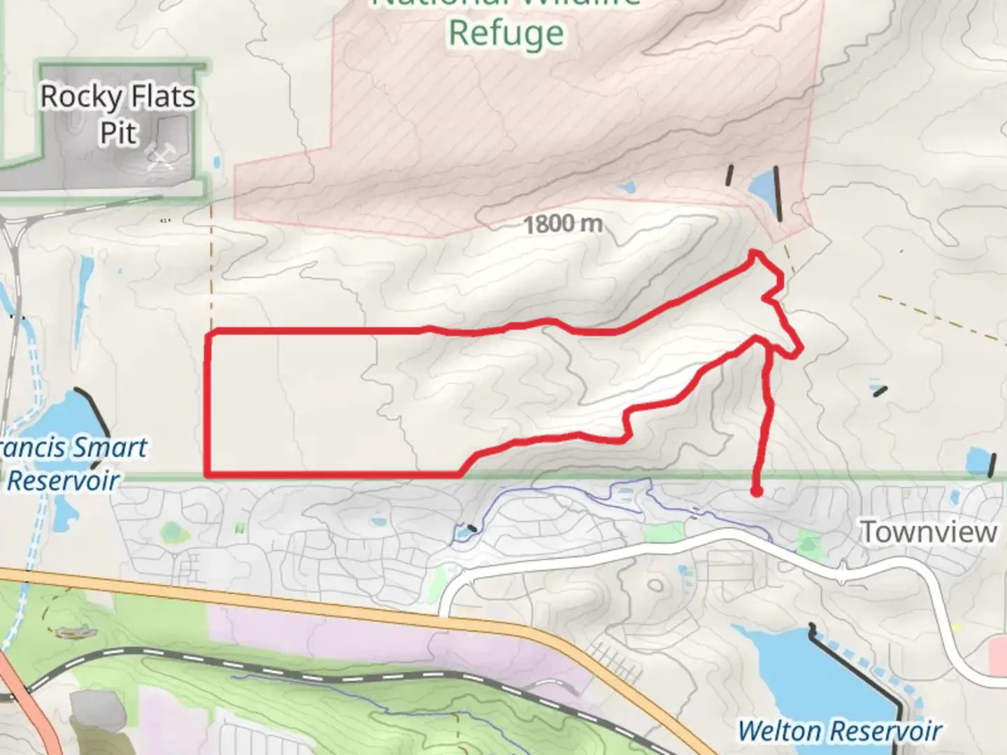 An image depicting the trail Smart Ditch Loop and its surrounding area.