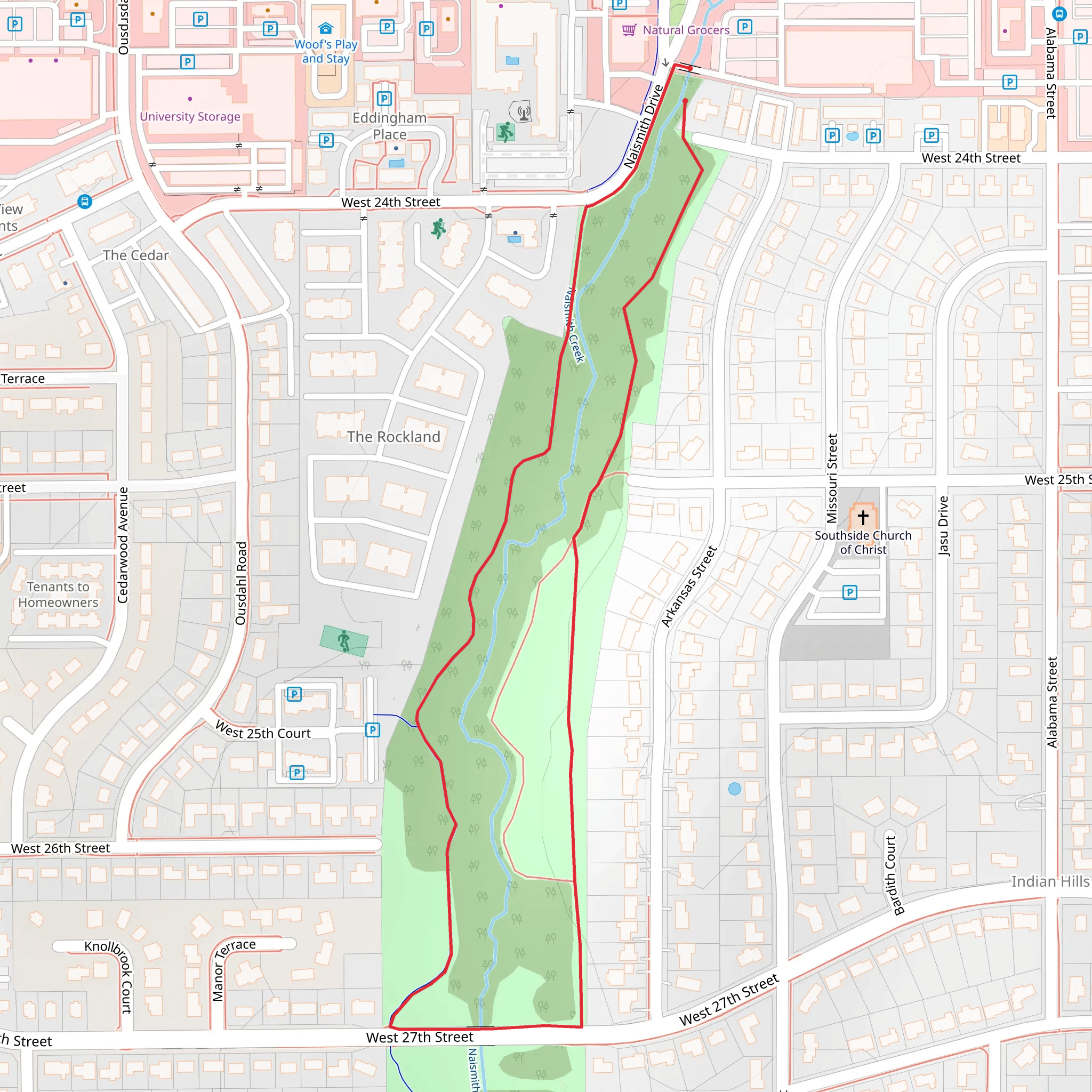Naismith Valley Park Loop mobile static map