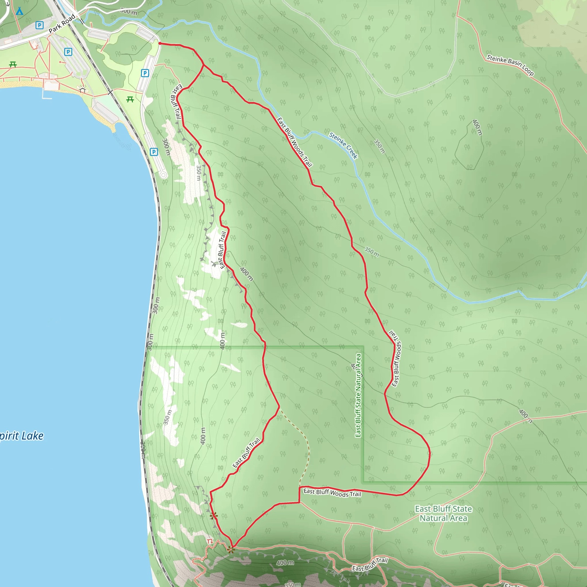 East Bluff Woods Loop Trail mobile static map