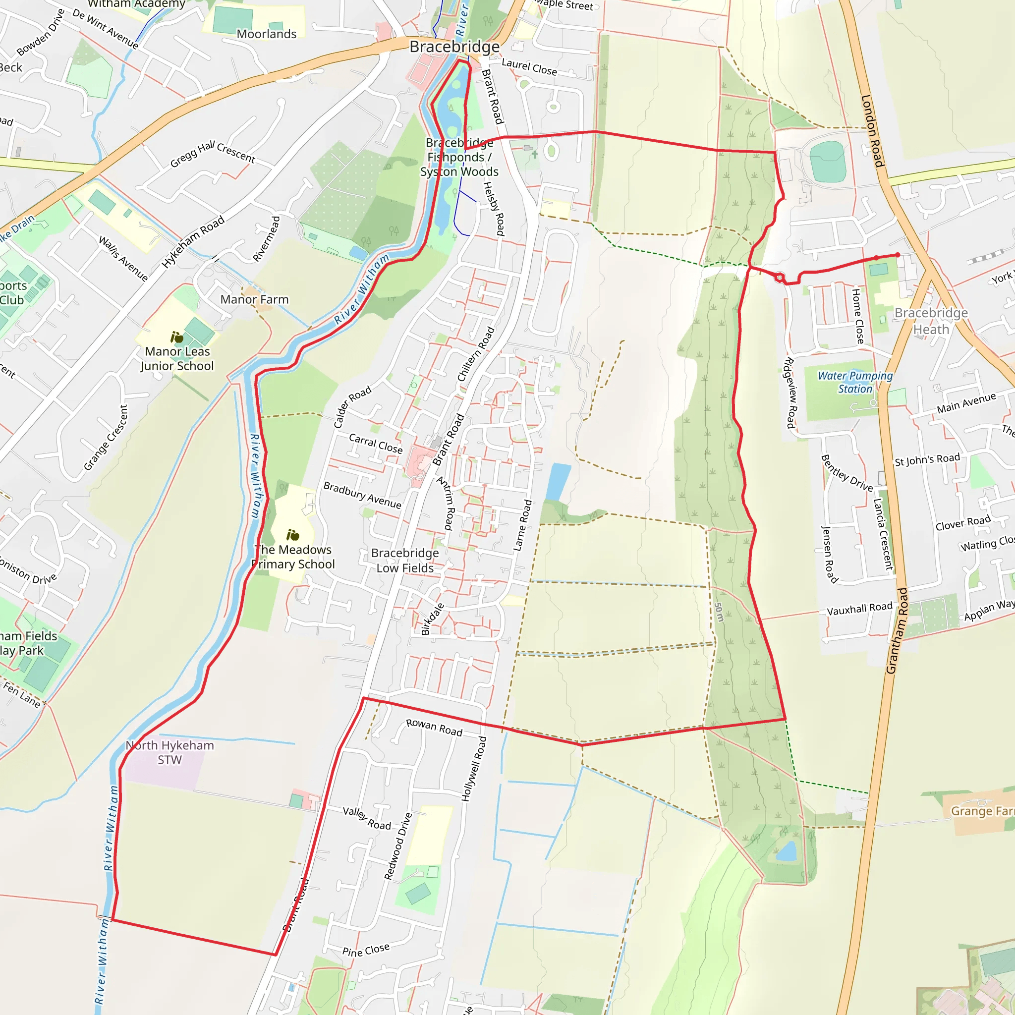 River Witham and Bracebridge Fishponds mobile static map