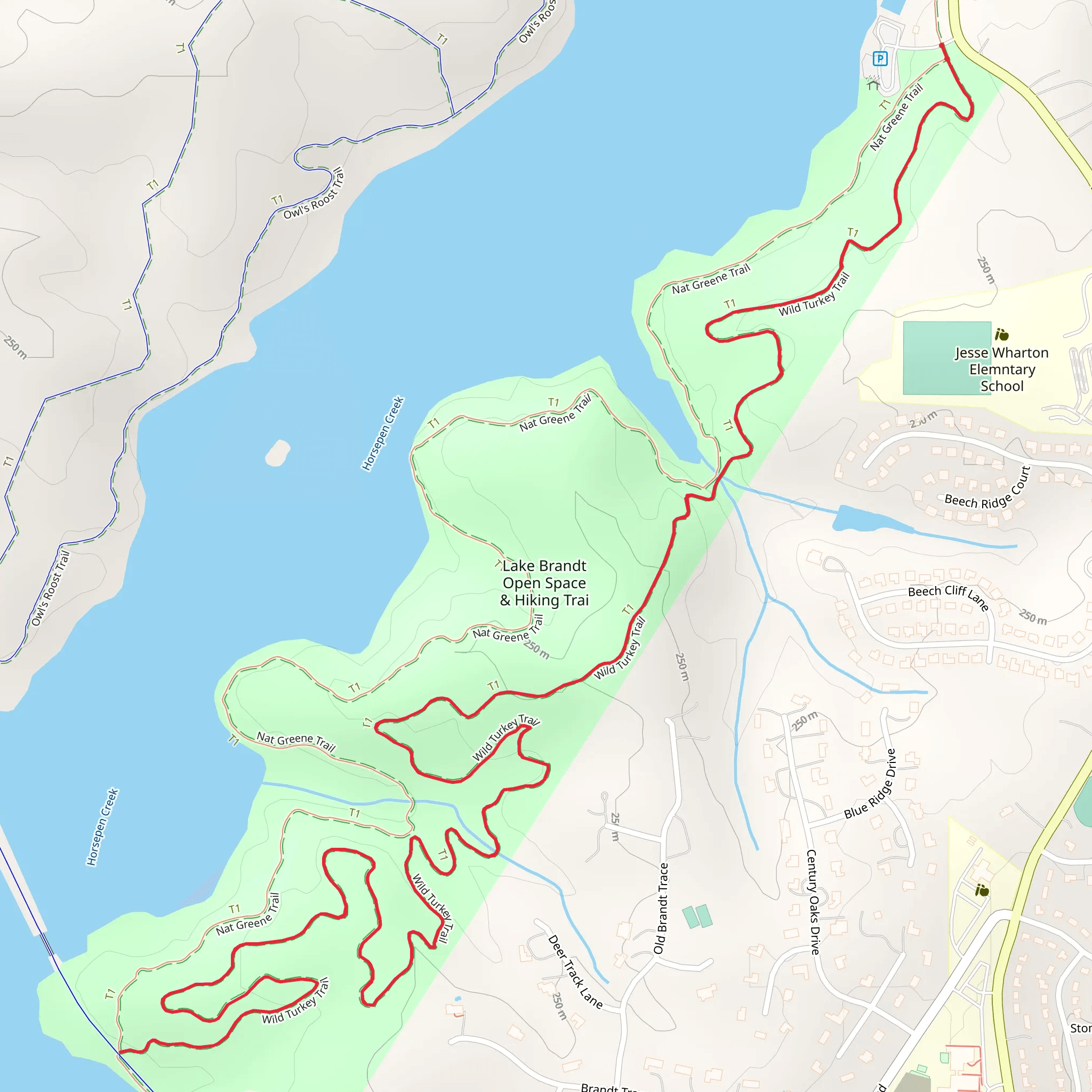 Wild Turkey Trail - Lake Brandt mobile static map