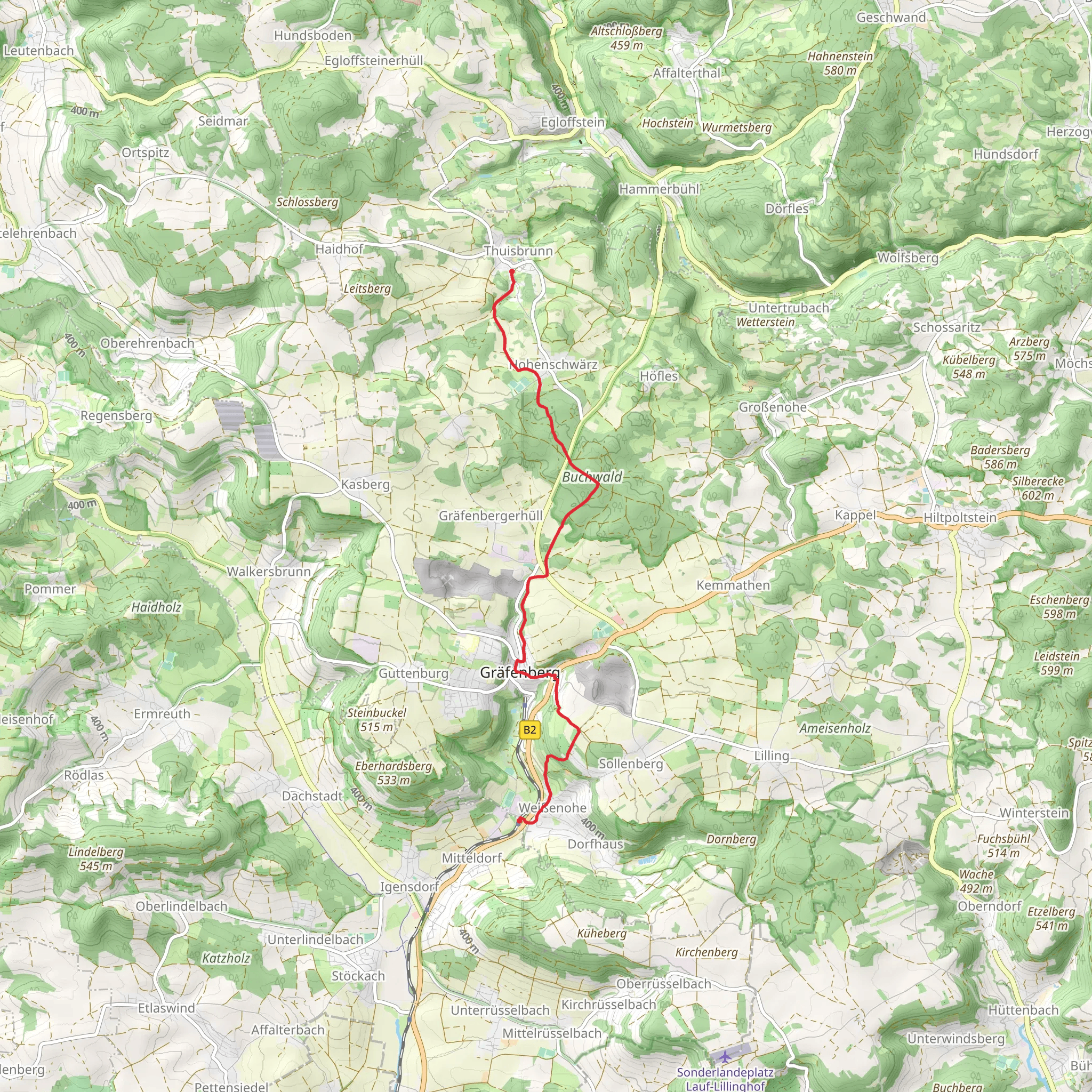Weißenohe to Thuisbrunn Walk via 5 Seidla Steig mobile static map