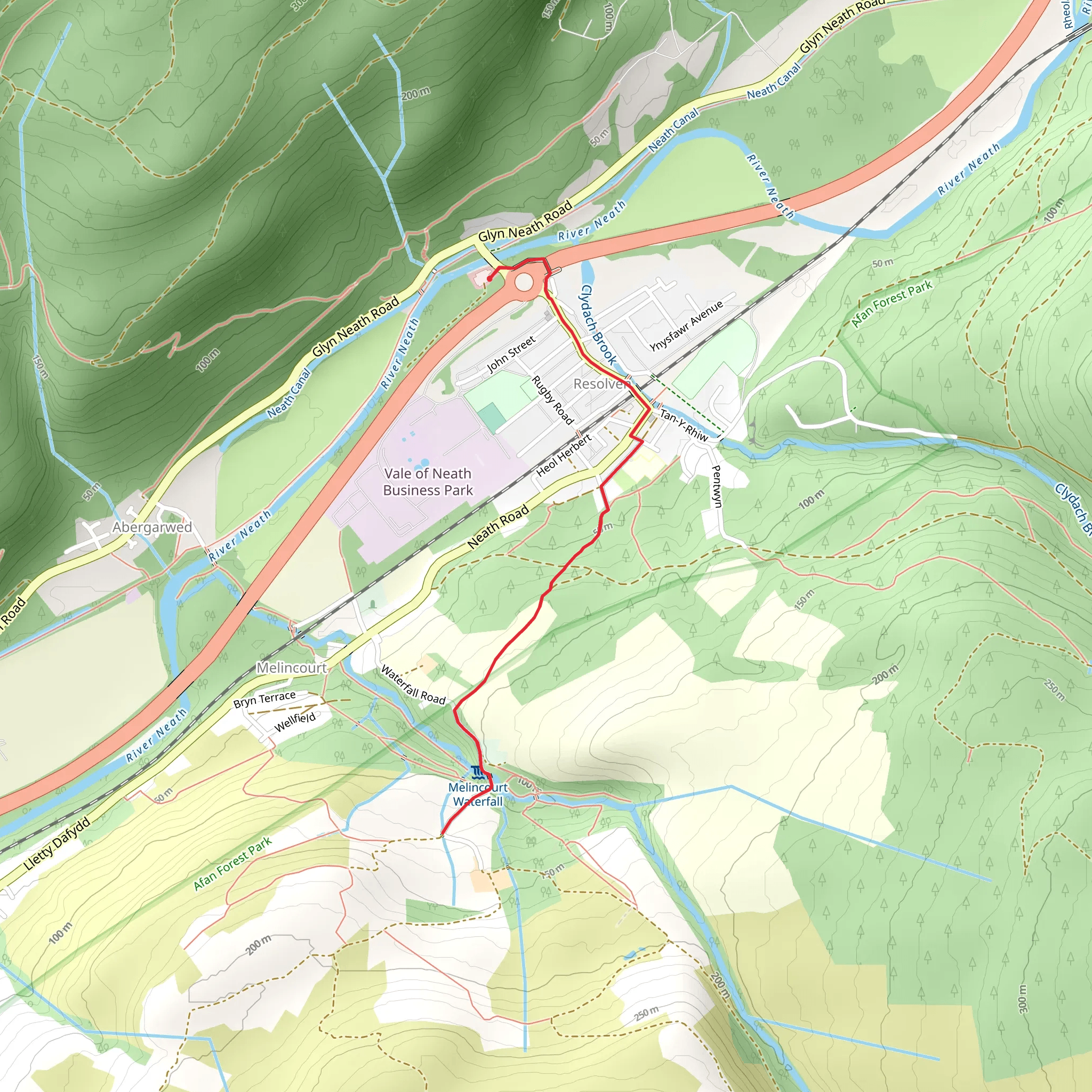 Melincourt Falls Walk mobile static map