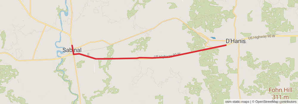 American Perimeter Trail - Texas Primary stage 58 Map