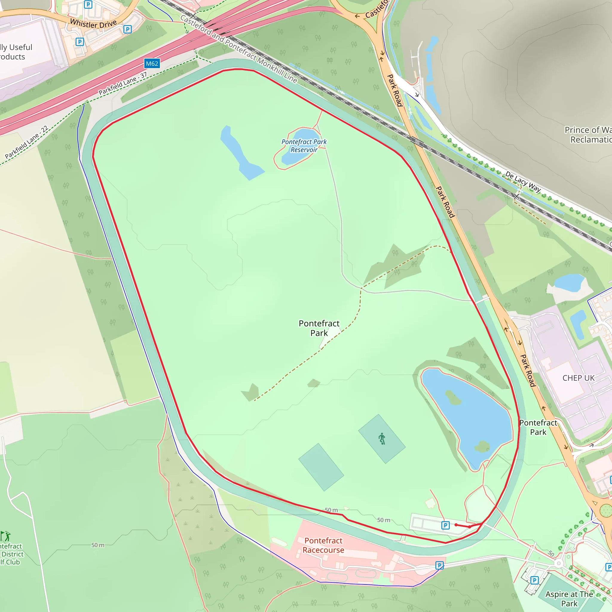 Pontefract Park Loop mobile static map