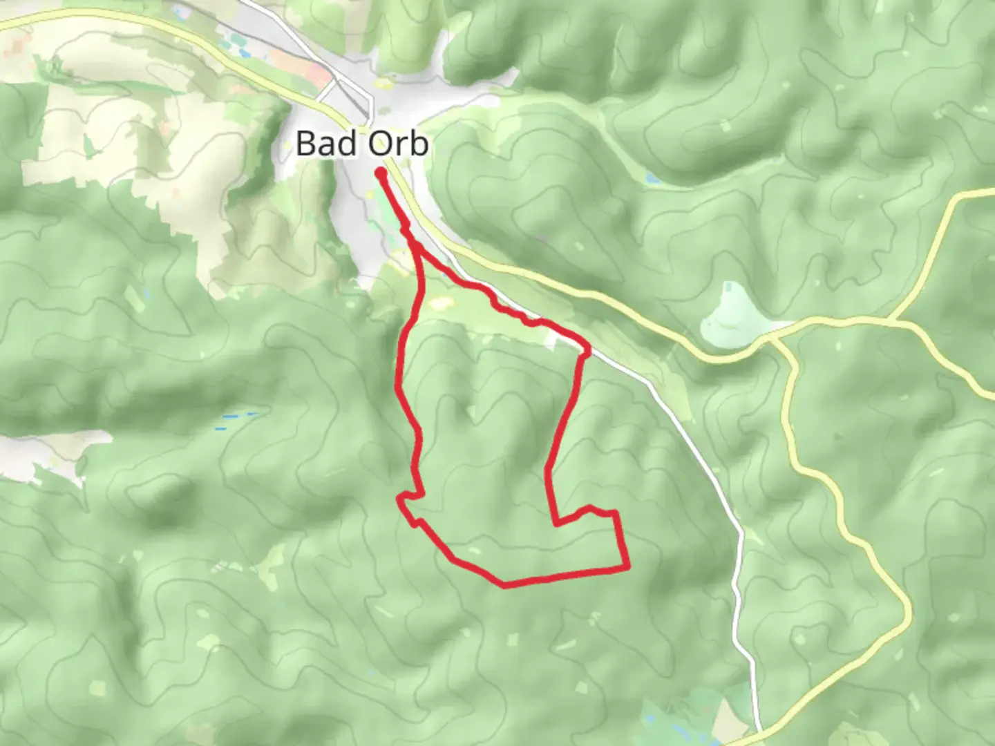An image depicting the trail Wanderwege Bad Orb Circle and its surrounding area.