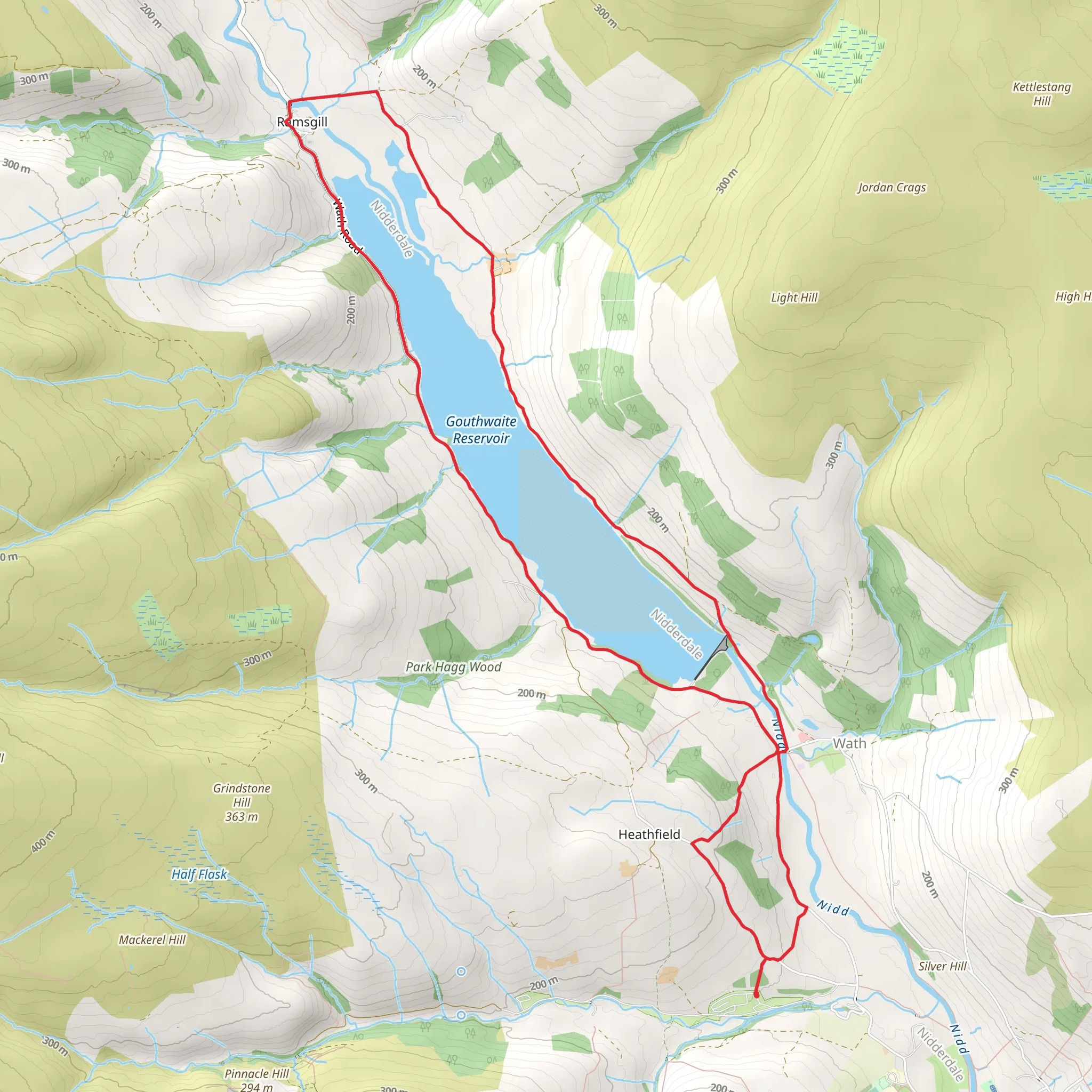 Gouthwaite Reservoir mobile static map