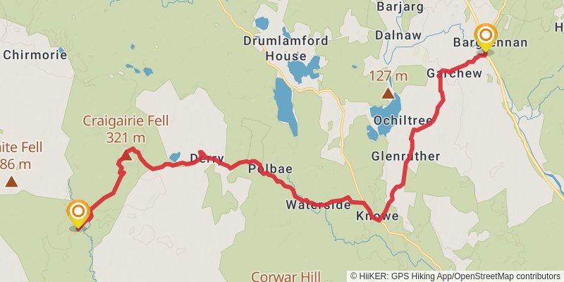 Stranraer to Middleton in Teesdale Walk stage 3 Map