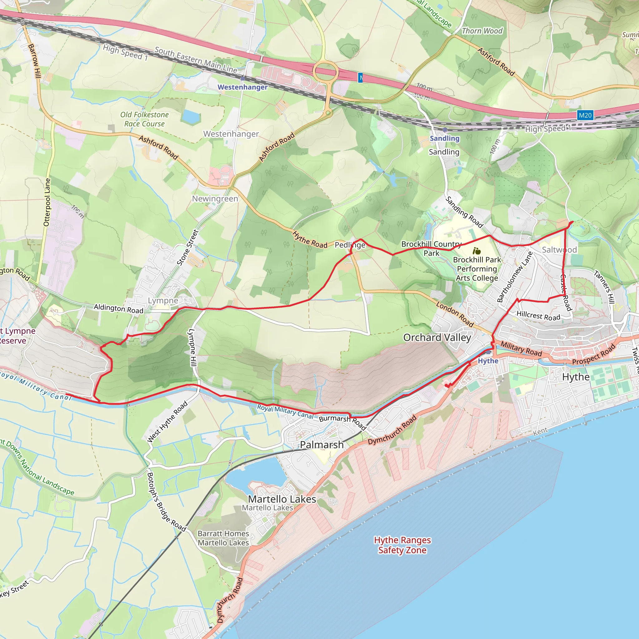 Hythe and the Surrounding Countryside mobile static map