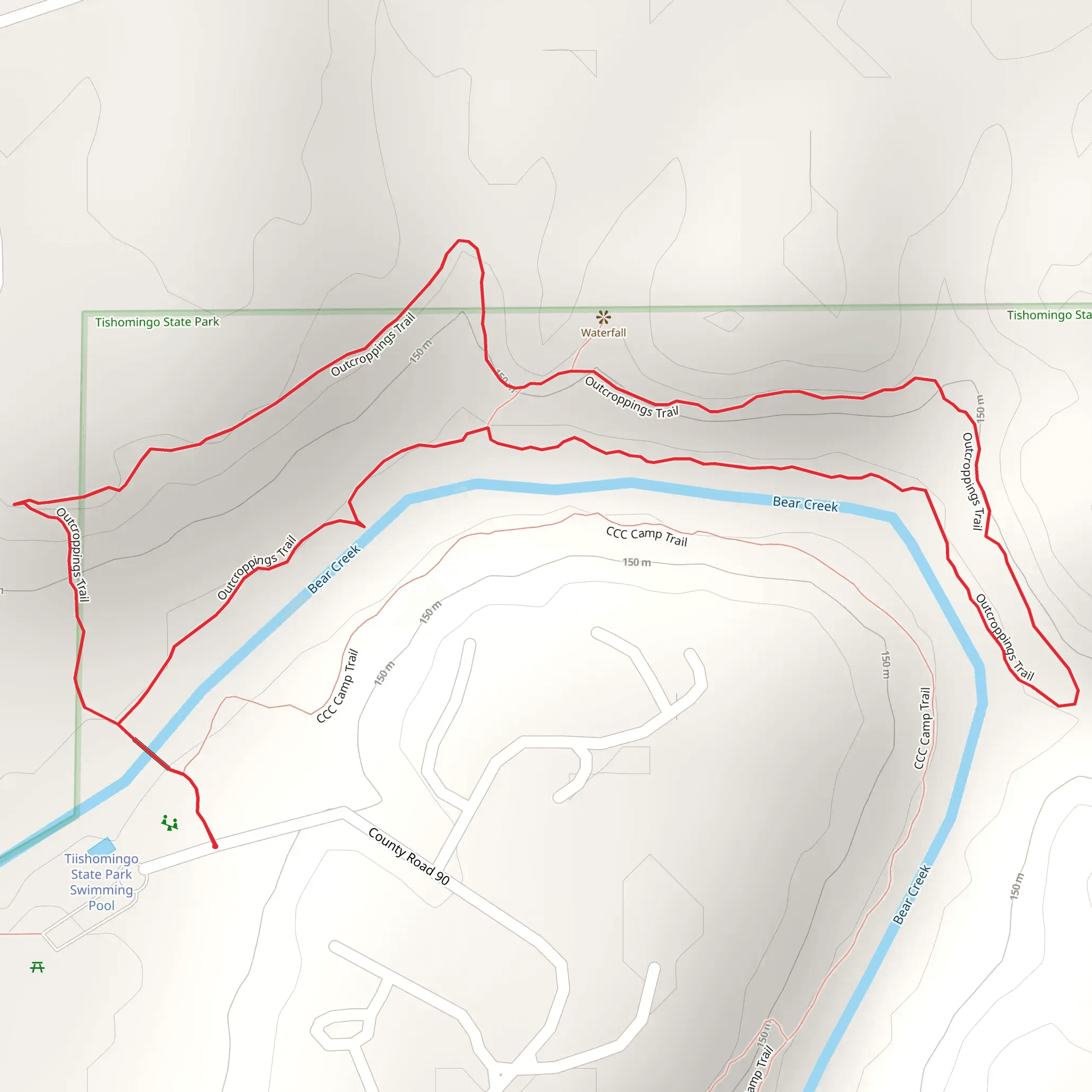 Outcroppings Loop Trail mobile static map