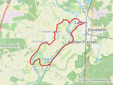 Ems via Wanderweg Niederlangen - Zum Hebbel