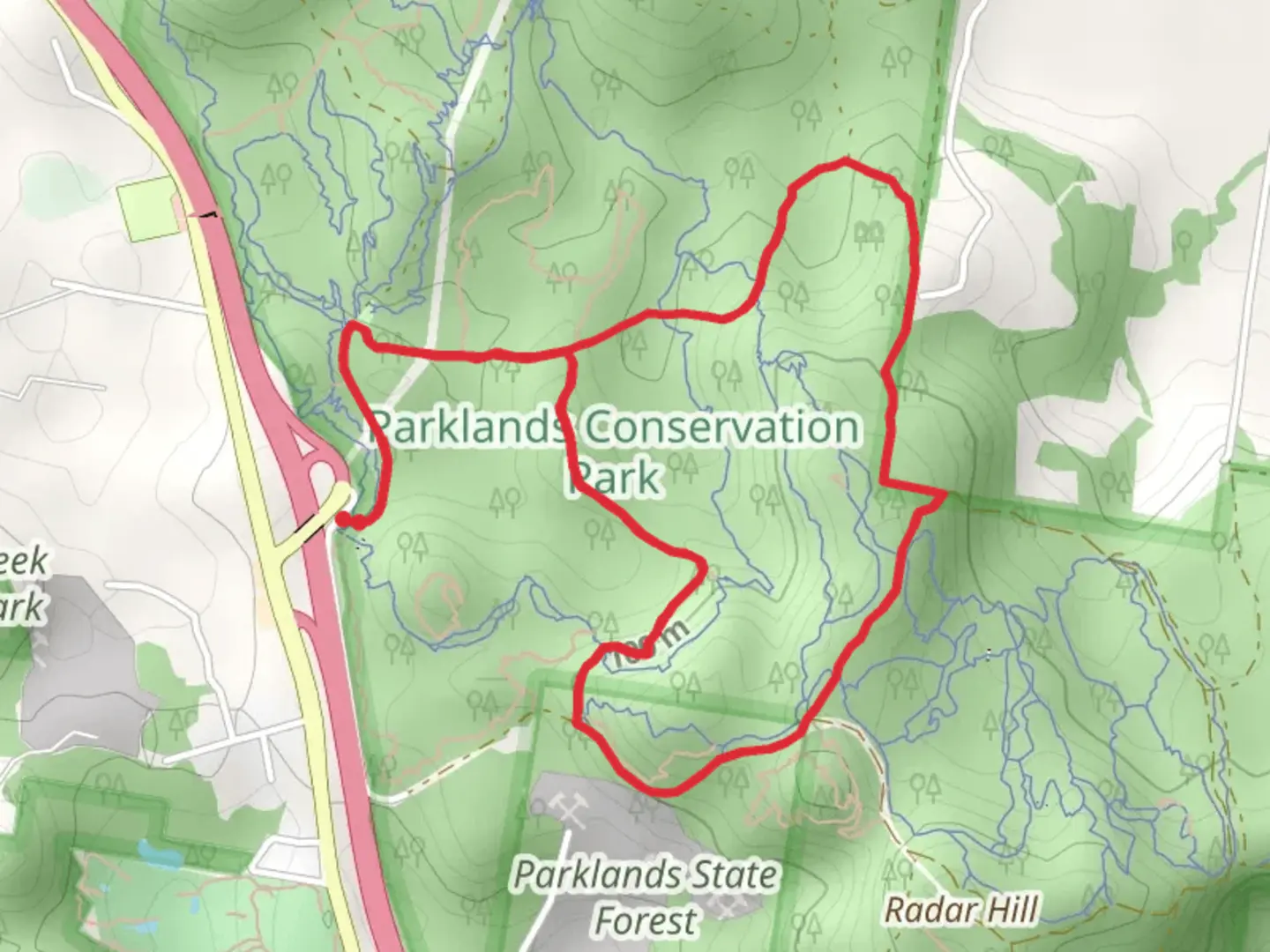 An image depicting the trail Lemon Tree Circuit Track and its surrounding area.