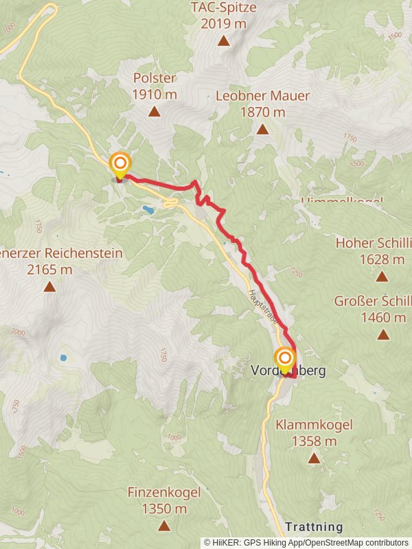 Präbichl - Vordernberg Trail mobile static map