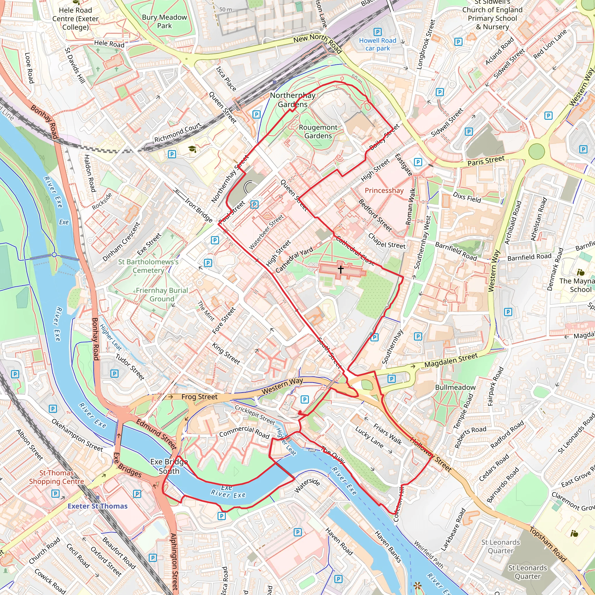 Cathedral Green and Rougemont Garden mobile static map