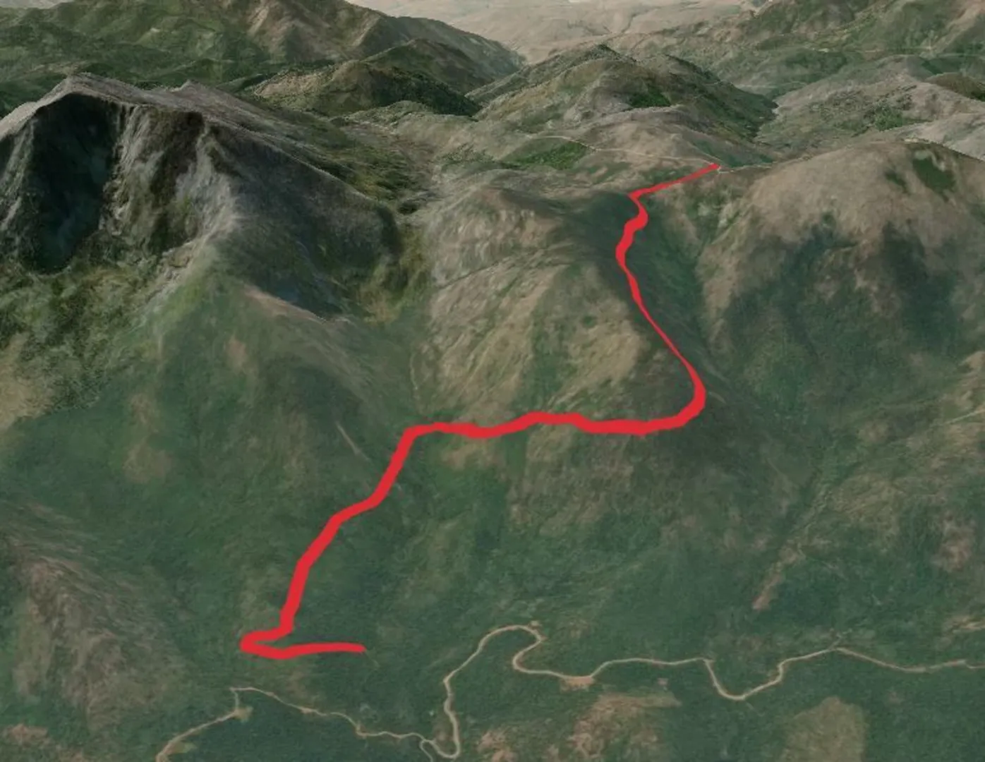 An image depicting the trail Shrew Creek Trail and its surrounding area.