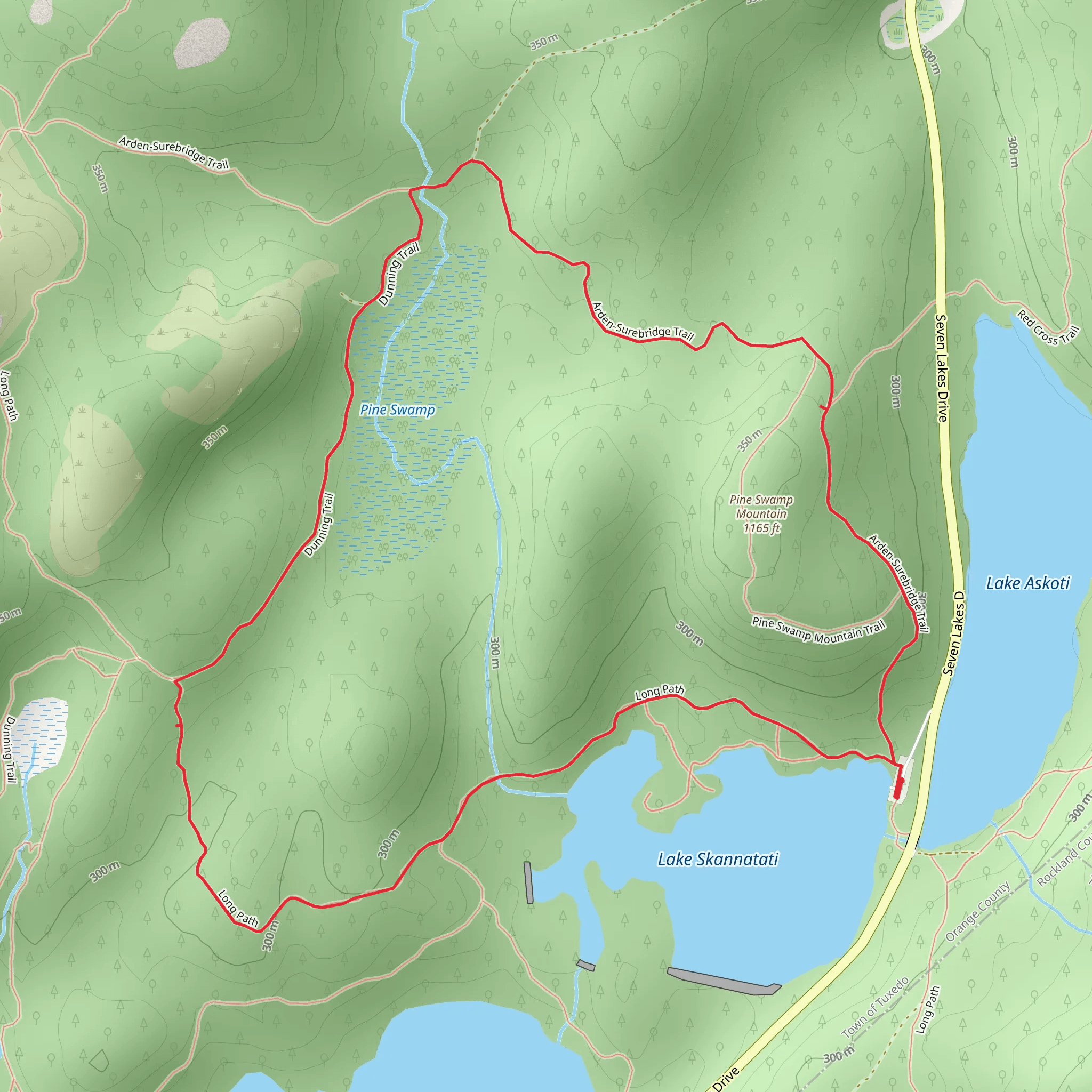 Pine Swamp Mountain Loop from Lake Askoti mobile static map