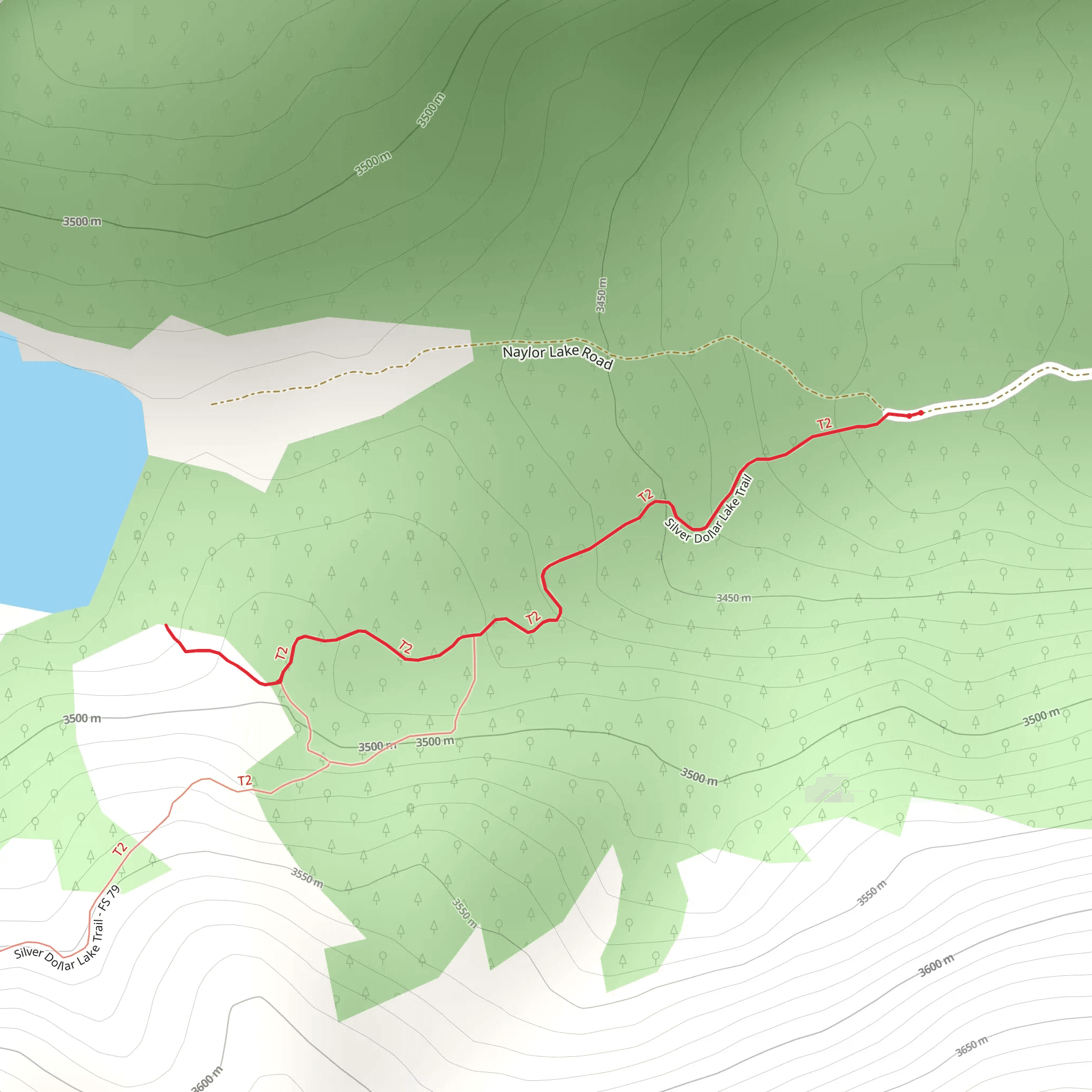 Naylor Lake via Silver Dollar Lake Trail mobile static map