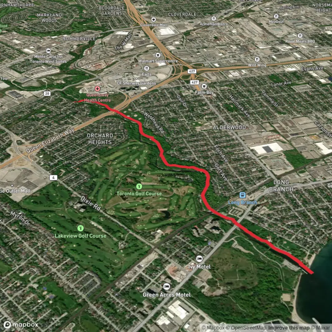 An image depicting the trail Etobicoke Creek Beach Hike and its surrounding area.