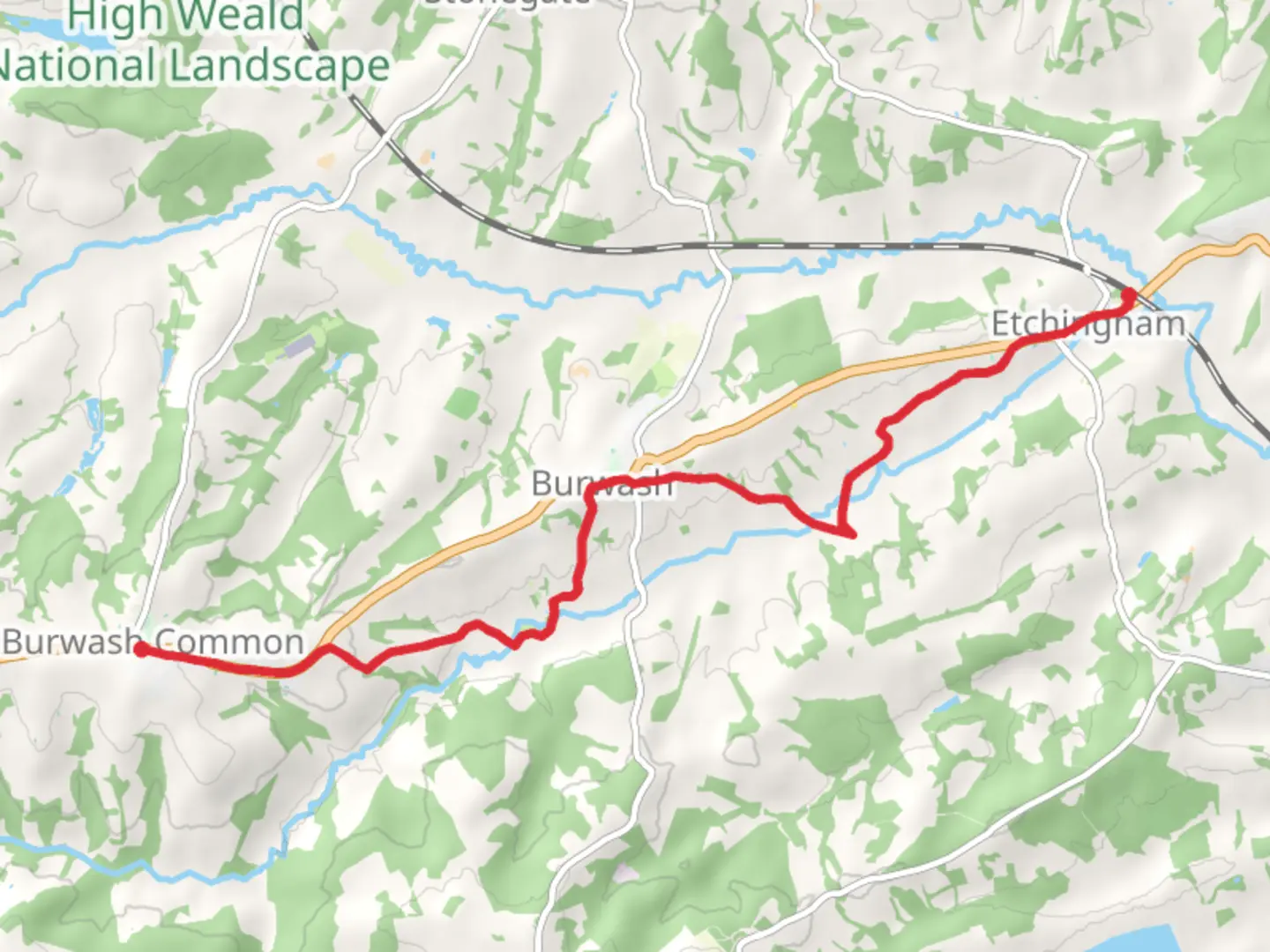 An image depicting the trail Etchingham to Burwash Common Walk and its surrounding area.