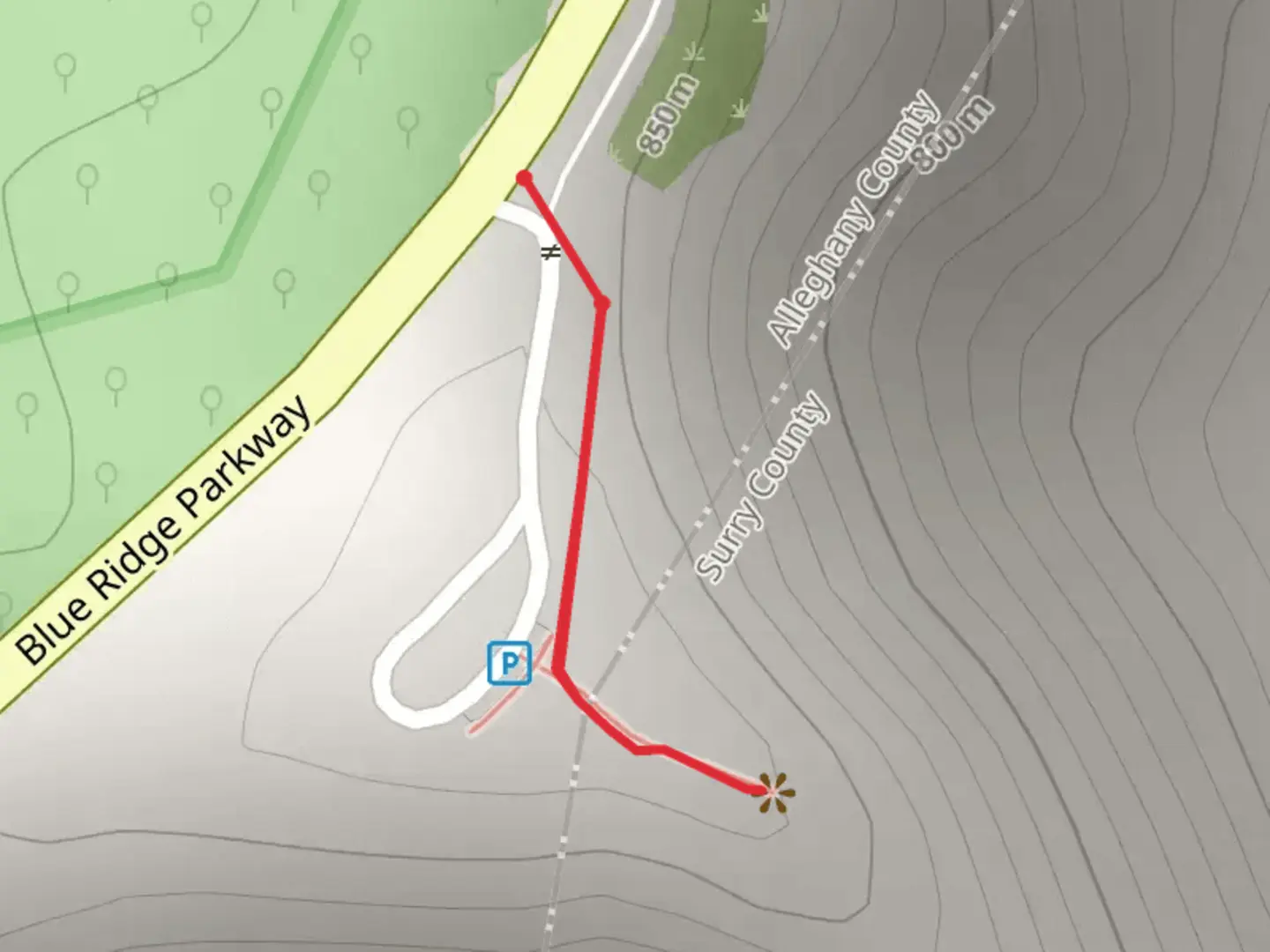 An image depicting the trail Fox Hunters Paradise and its surrounding area.