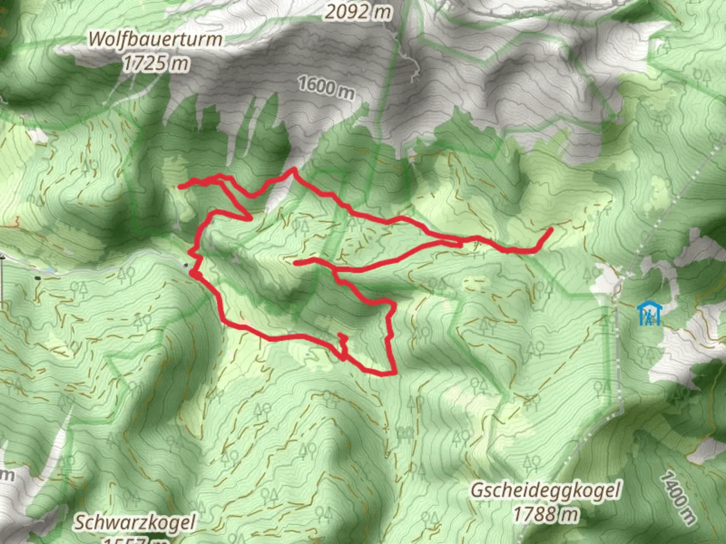 An image depicting the trail Johnsbacher Almenrunde and its surrounding area.
