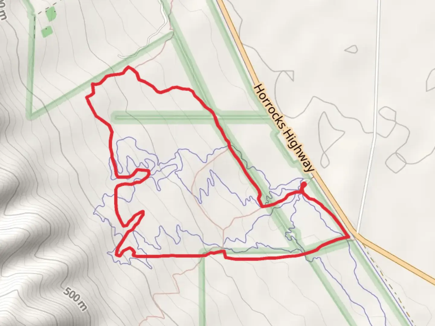 An image depicting the trail Monitor Loop Track and its surrounding area.