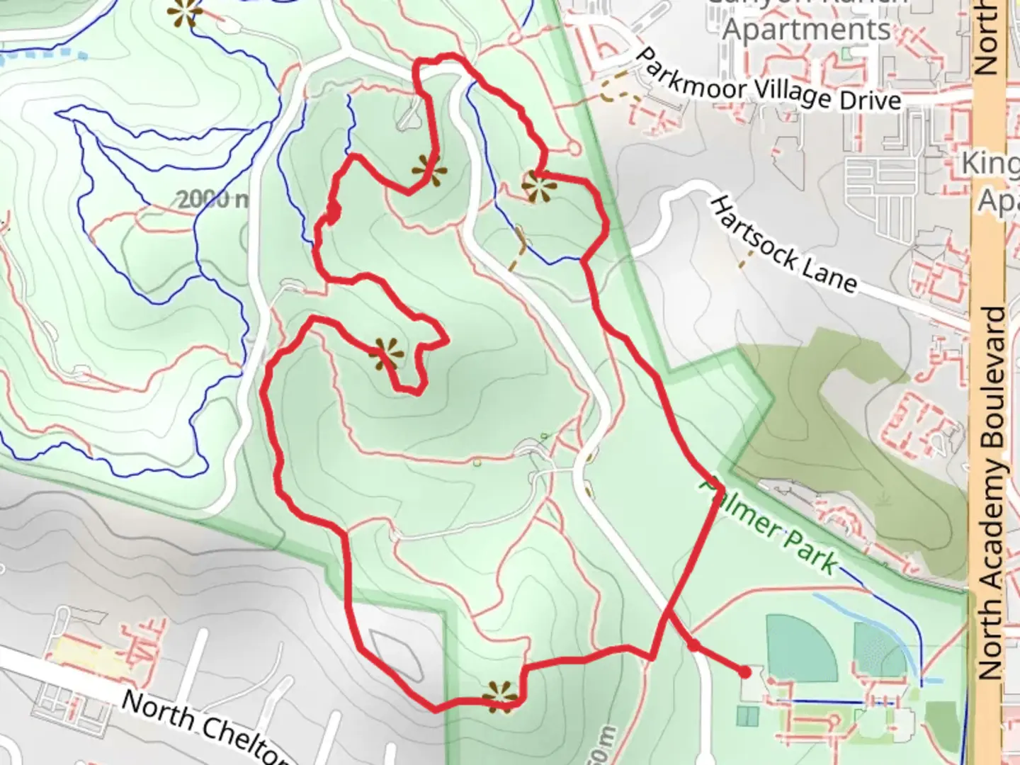 An image depicting the trail Kinnickinnick and Greencrest Trail Loop and its surrounding area.