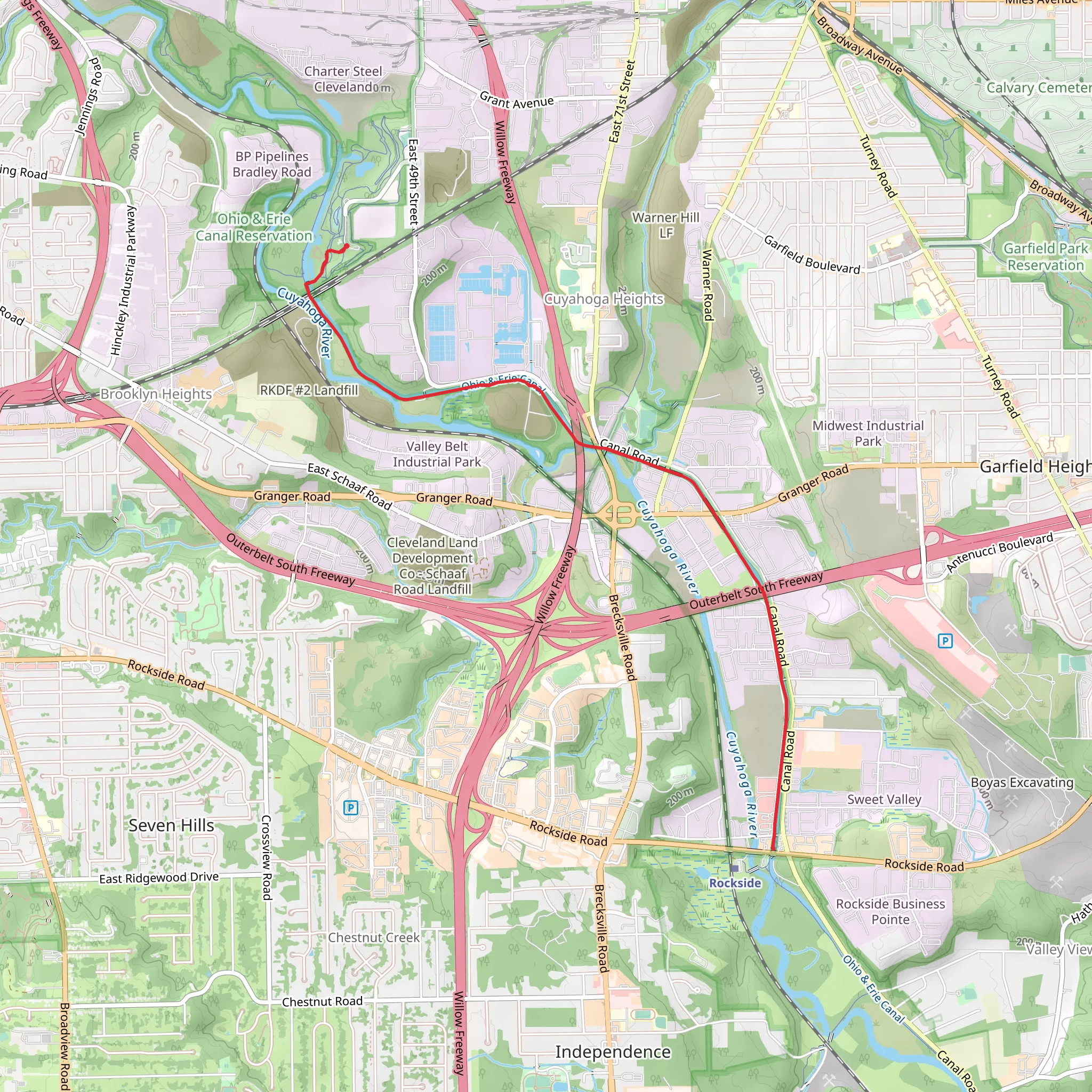 All Purpose and Ohio and Erie Canal Towpath Trail mobile static map