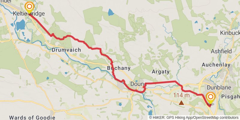 Mary Queen of Scots Way stage 4 Map