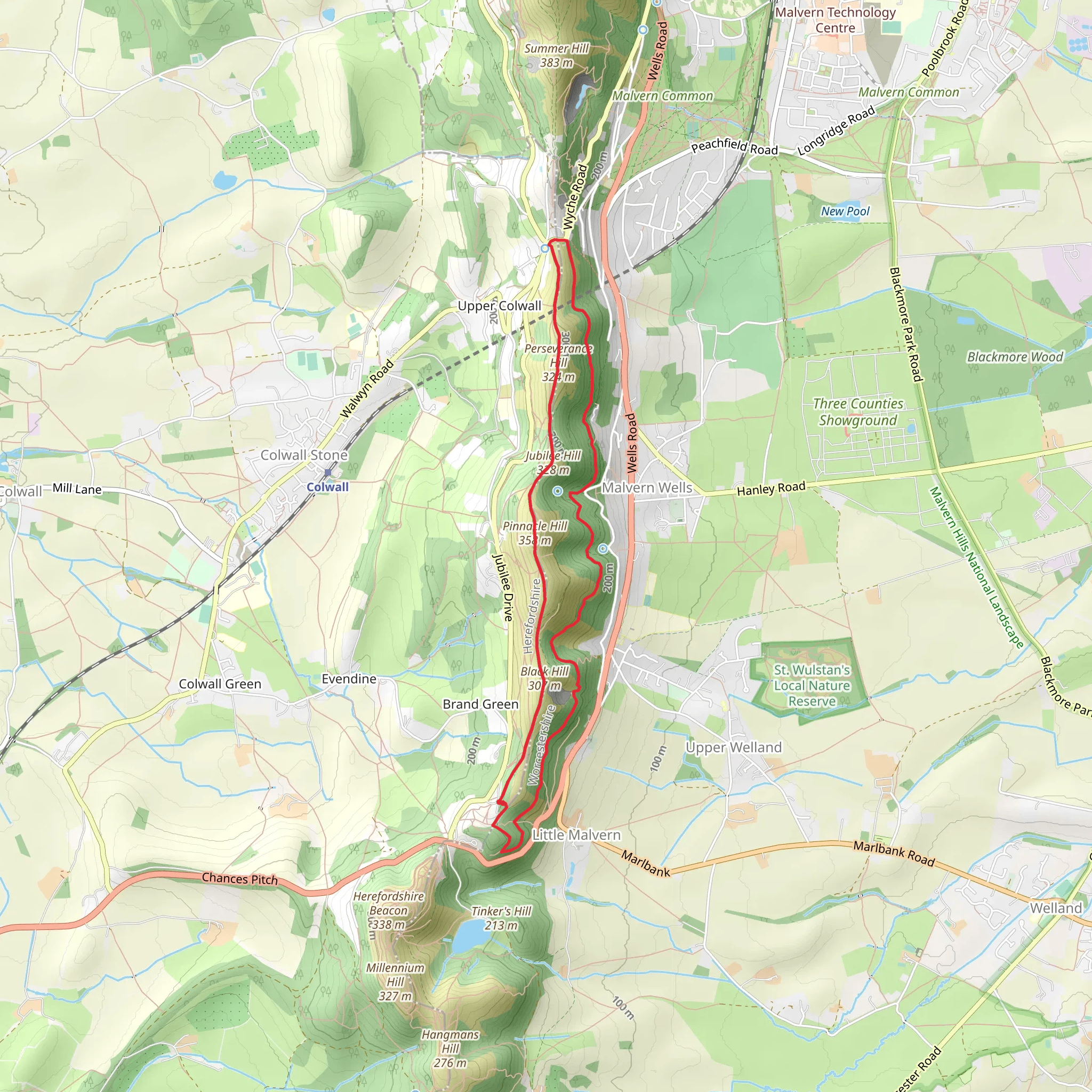 Black Hill, Pinnacle Hill and Jubilee Hill Loop mobile static map