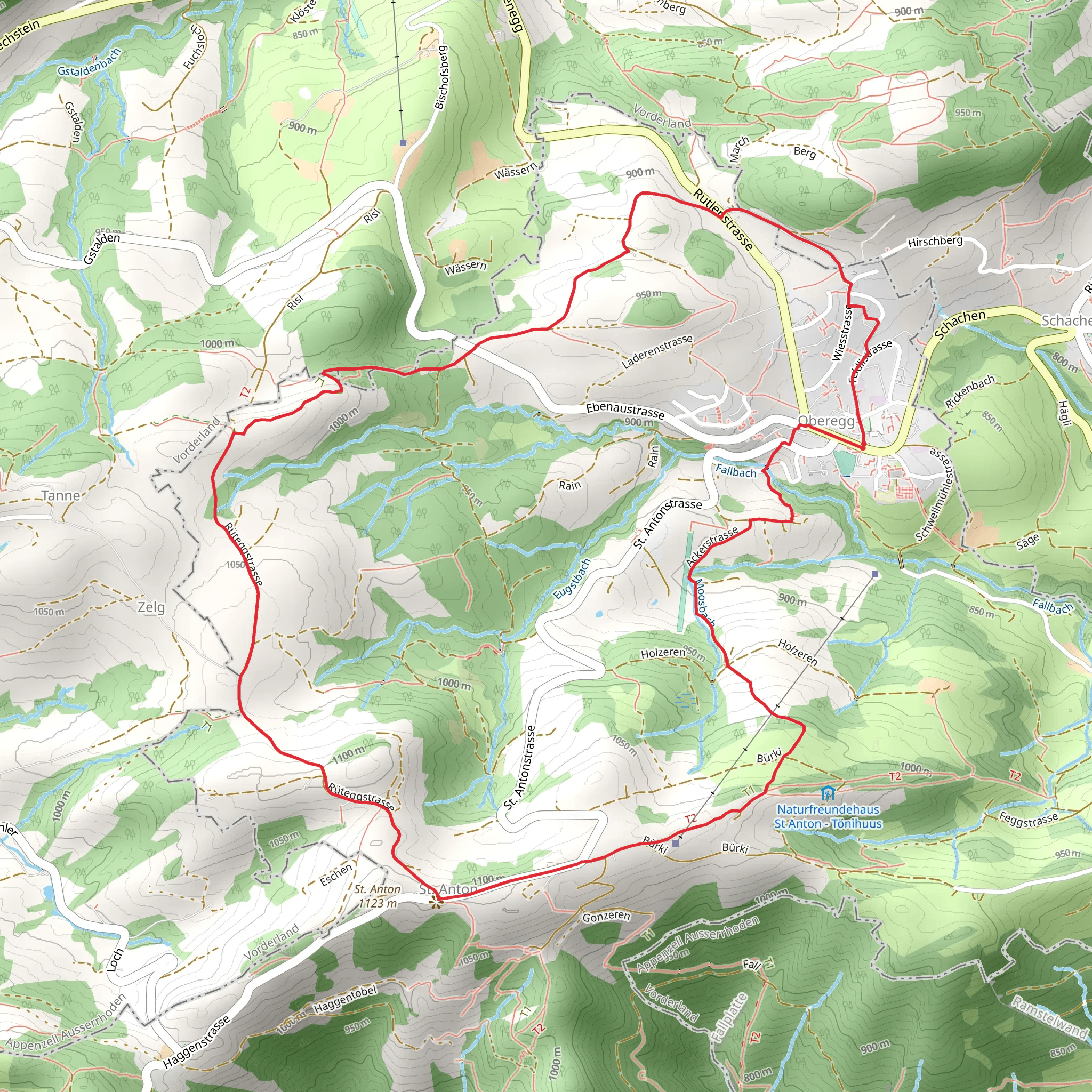 Oberegg Loop Trail mobile static map