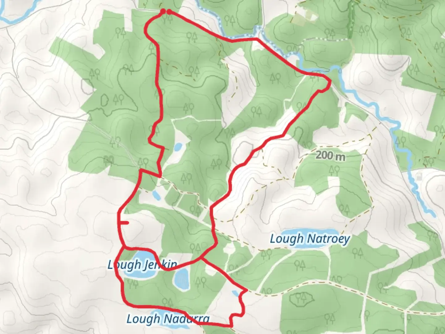 An image depicting the trail Jenkin Forest and Lakes and its surrounding area.
