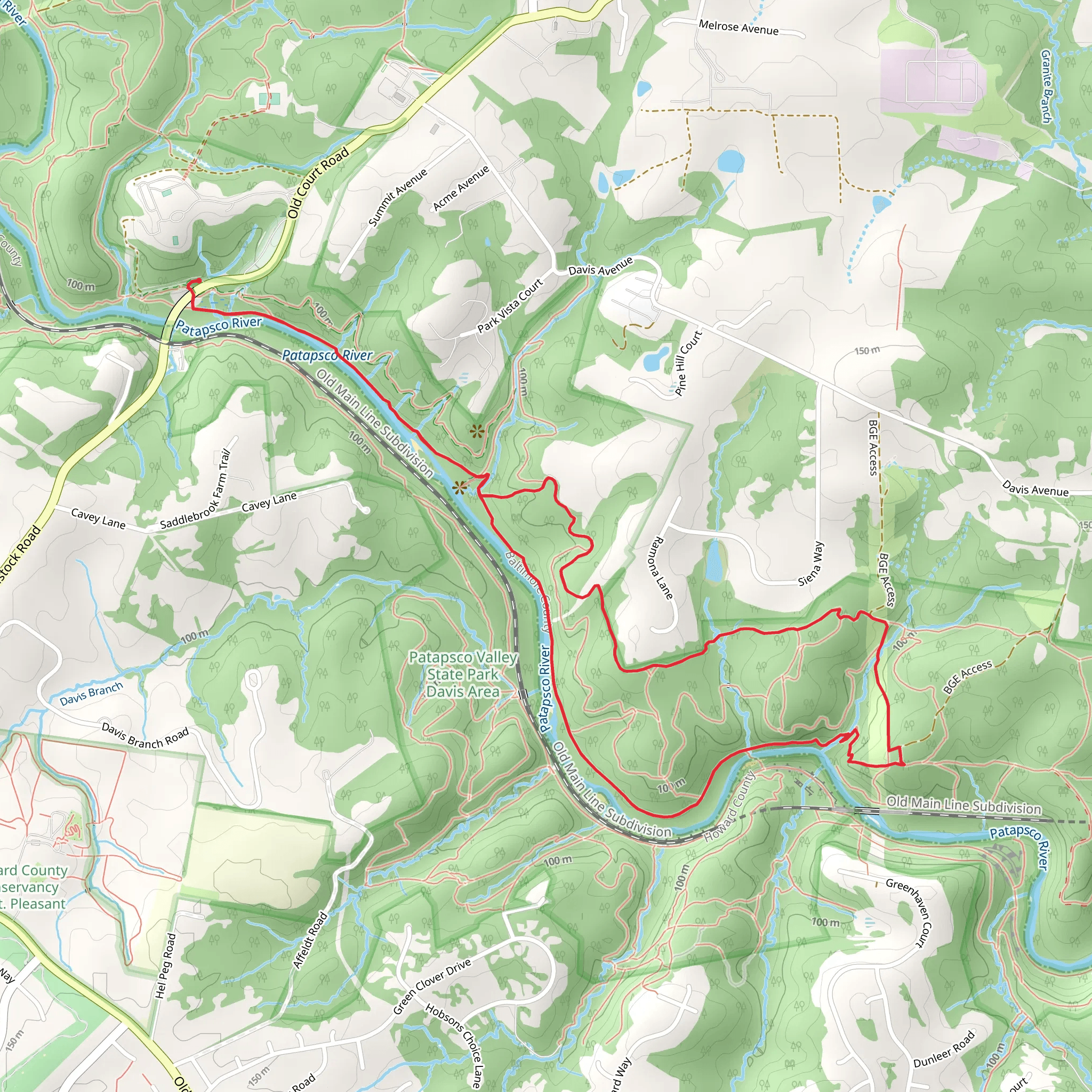 Thru and Lower Trail Loop mobile static map