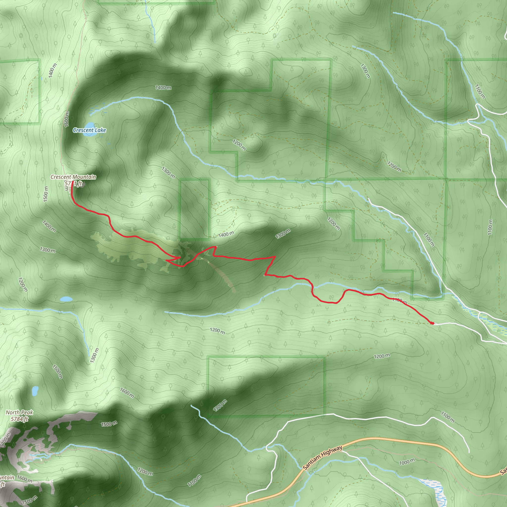 Crescent Mountain Trail from Forest Road 508 mobile static map