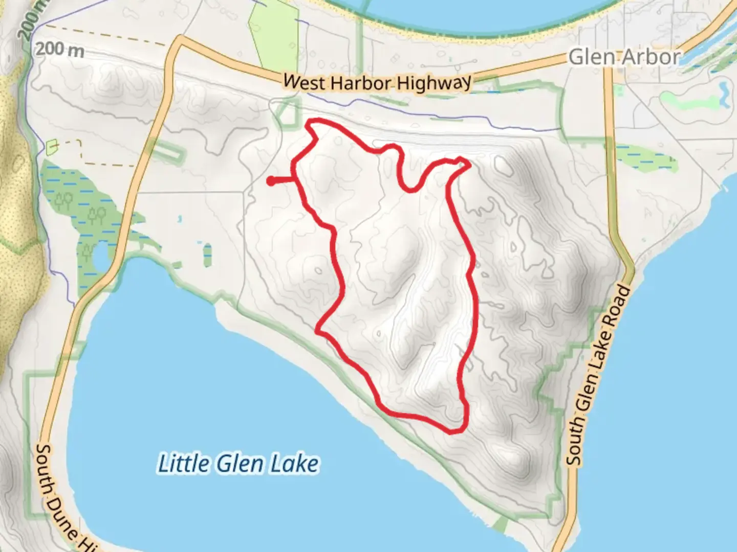 An image depicting the trail Alligator Trail and Advanced Trail and its surrounding area.